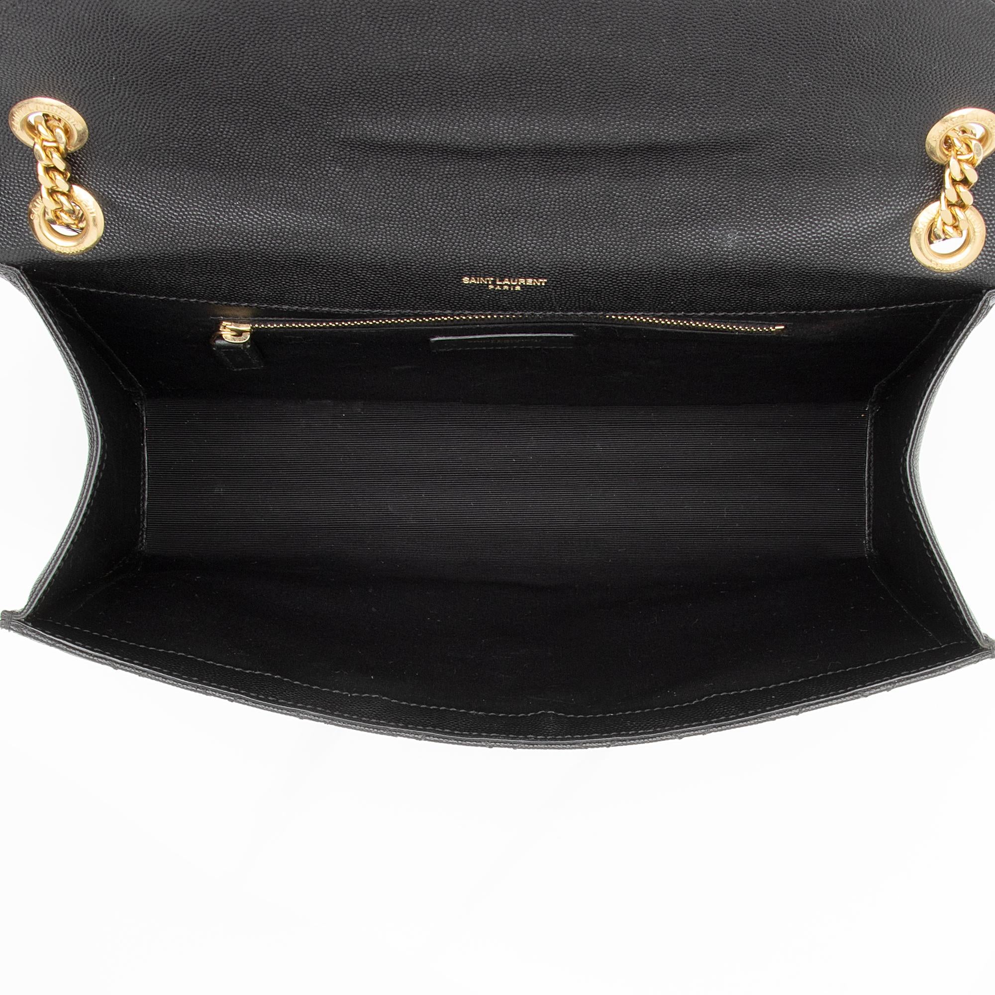 Saint Laurent Mixed Matelasse Calfskin Monogram Large Shoulder Bag (SHF-YGWG8h)