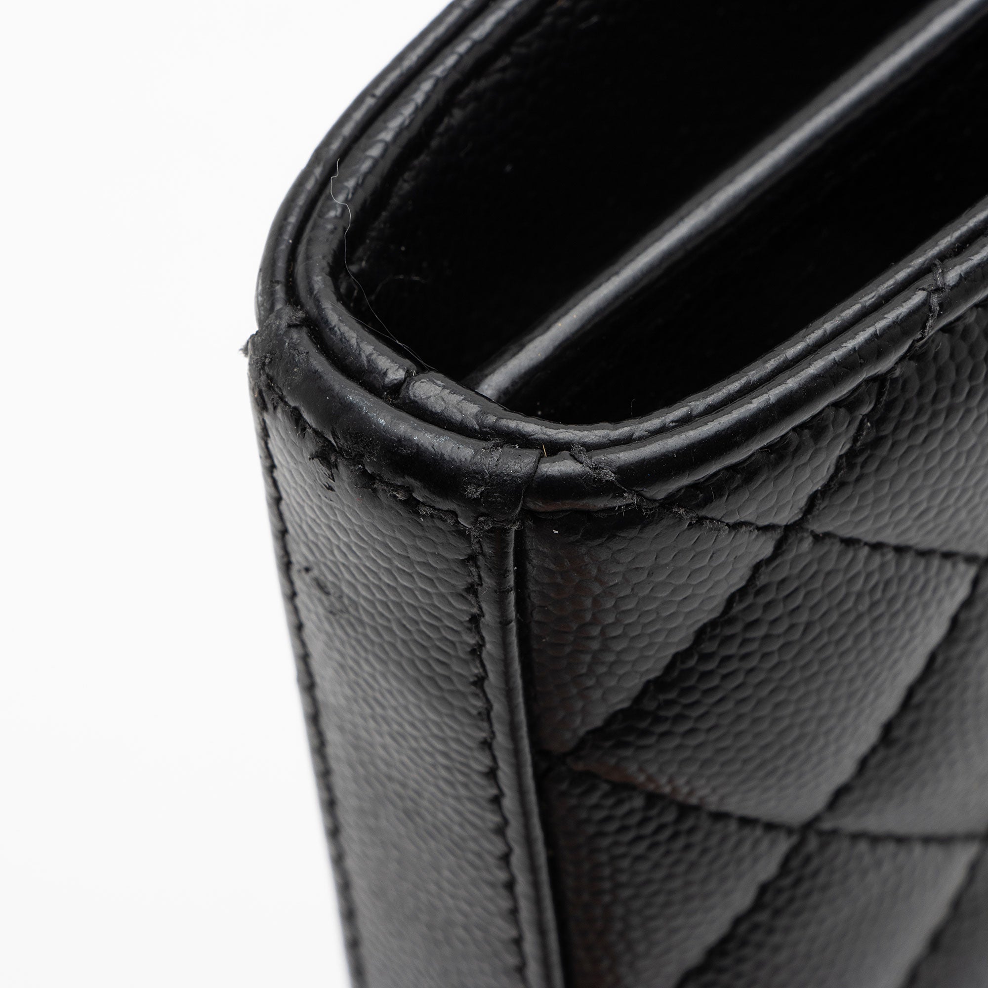 Saint Laurent Mixed Matelasse Grain de Poudre Monogram Chain Wallet