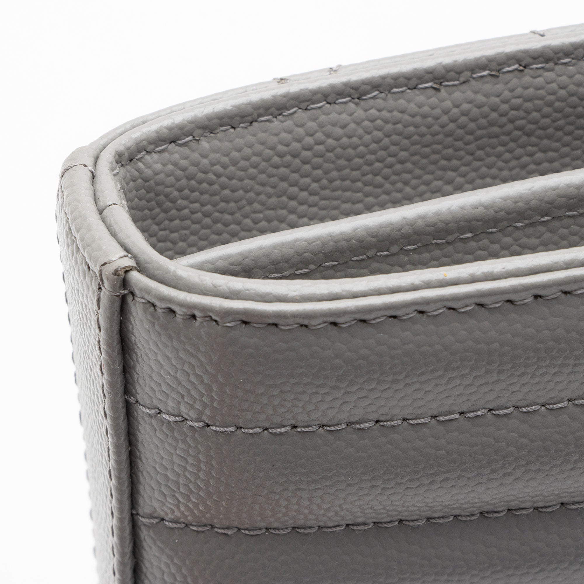 Saint Laurent Mixed Matelasse Grain de Poudre Monogram Chain Wallet