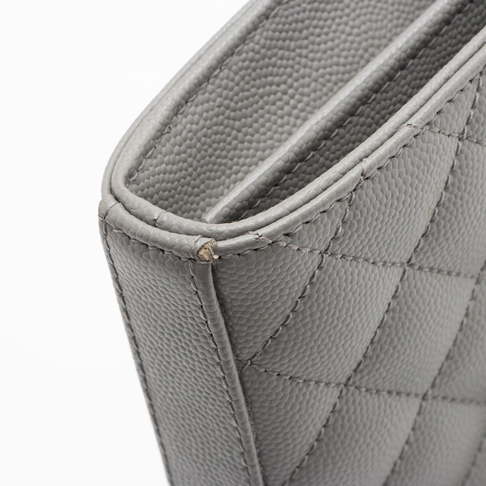 Saint Laurent Mixed Matelasse Grain de Poudre Monogram Chain Wallet