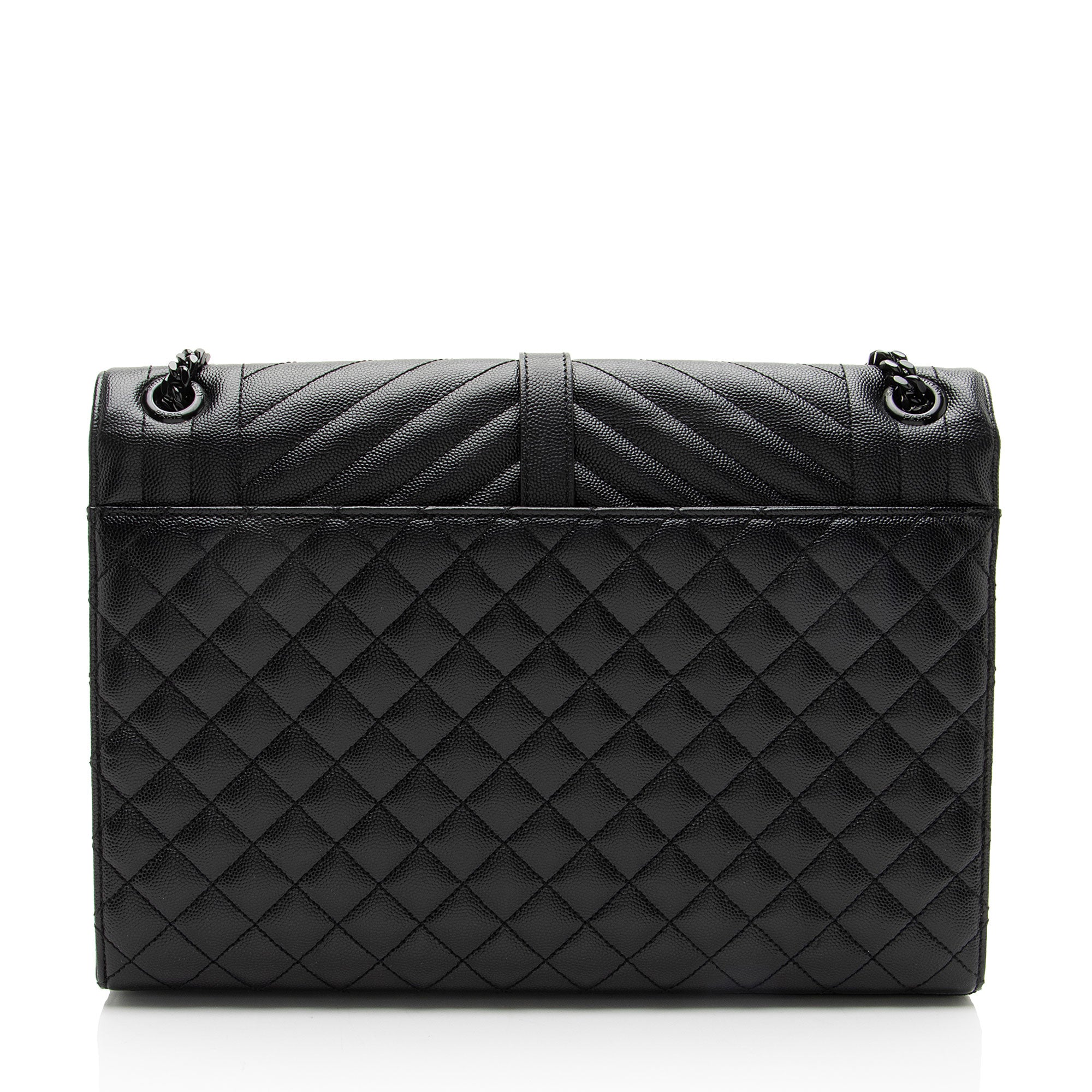 Saint Laurent Mixed Matelasse Grain de Poudre Monogram Large Shoulder Bag
