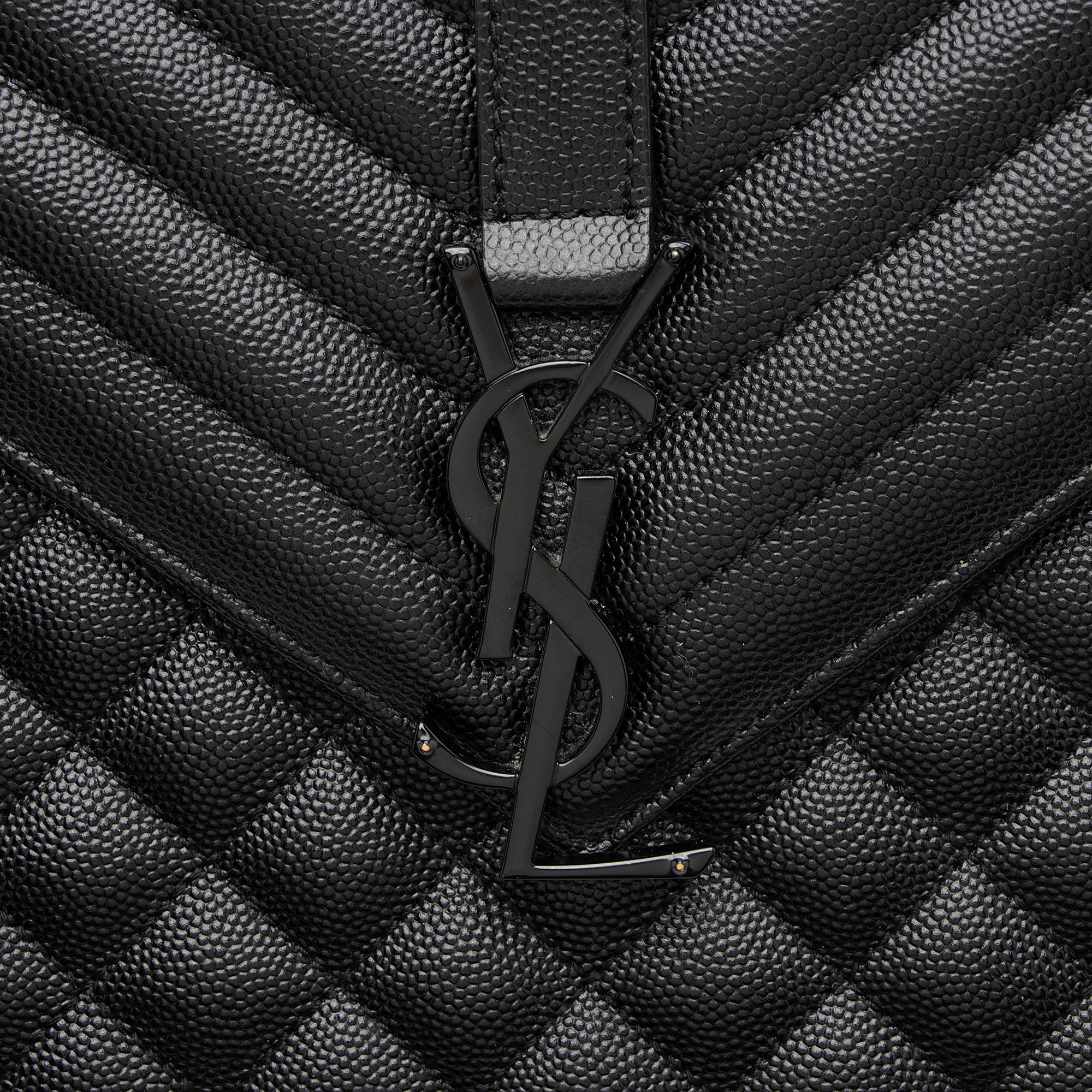 Saint Laurent Mixed Matelasse Grain de Poudre Monogram Large Shoulder Bag
