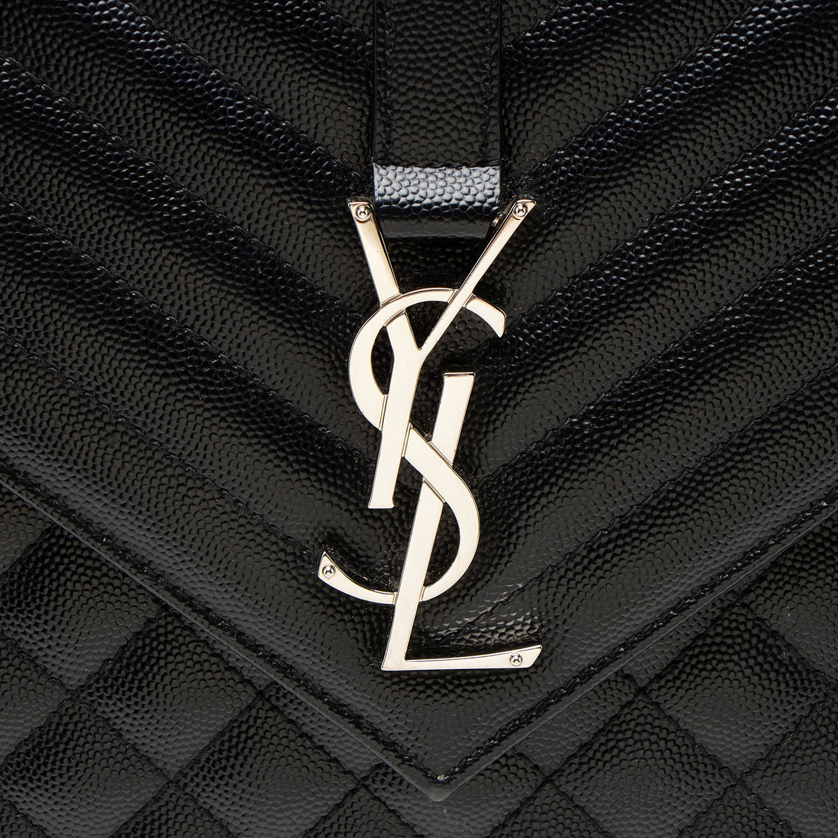 Saint Laurent Mixed Matelasse Grain de Poudre Monogram Large Shoulder Bag