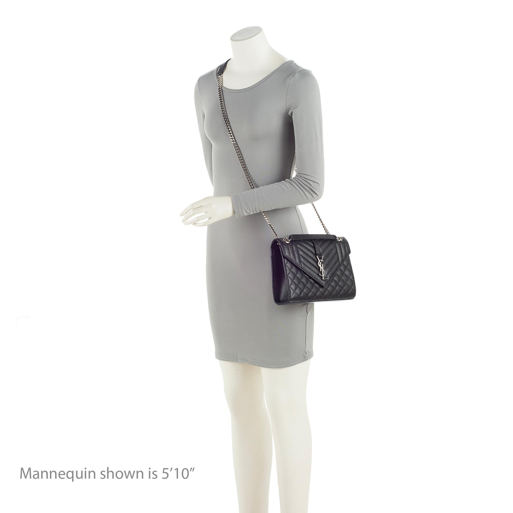 Saint Laurent Mixed Matelasse Grain de Poudre Monogram Medium Shoulder Bag (SHF-xBAr0v)