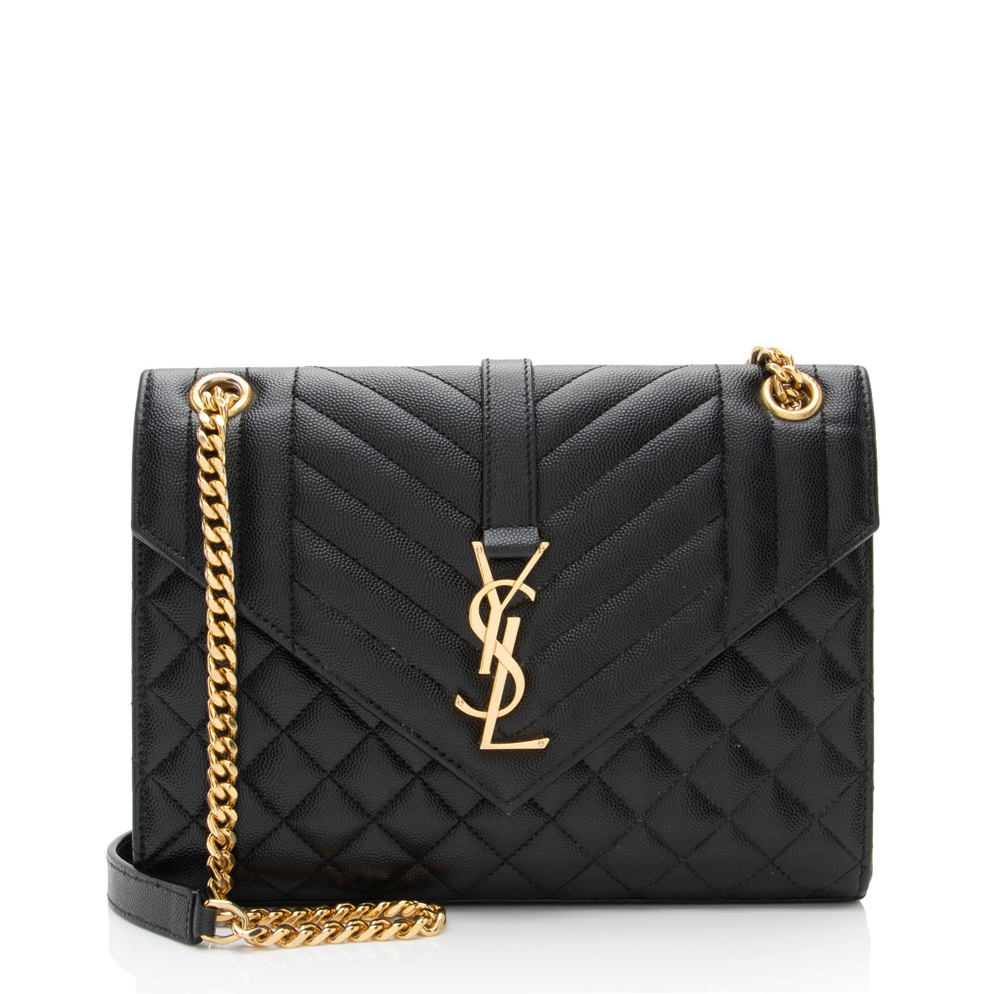 Saint Laurent Mixed Matelasse Grain de Poudre Monogram Medium Shoulder Bag (SHF-nC1SPa)