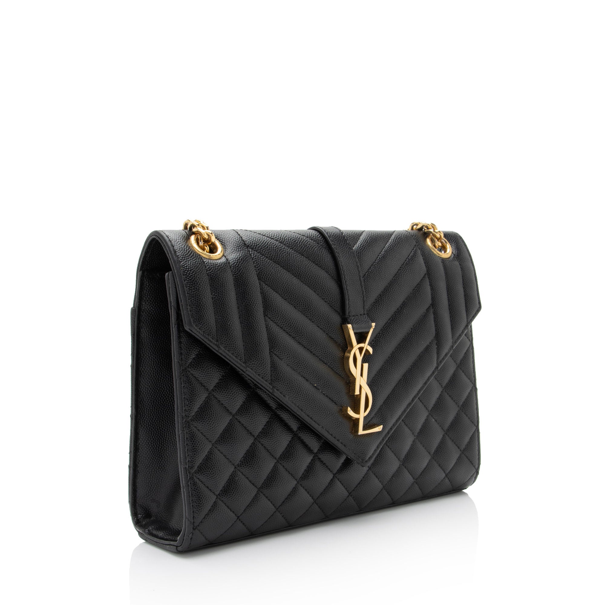 Saint Laurent Mixed Matelasse Grain de Poudre Monogram Medium Shoulder Bag (SHF-nC1SPa)