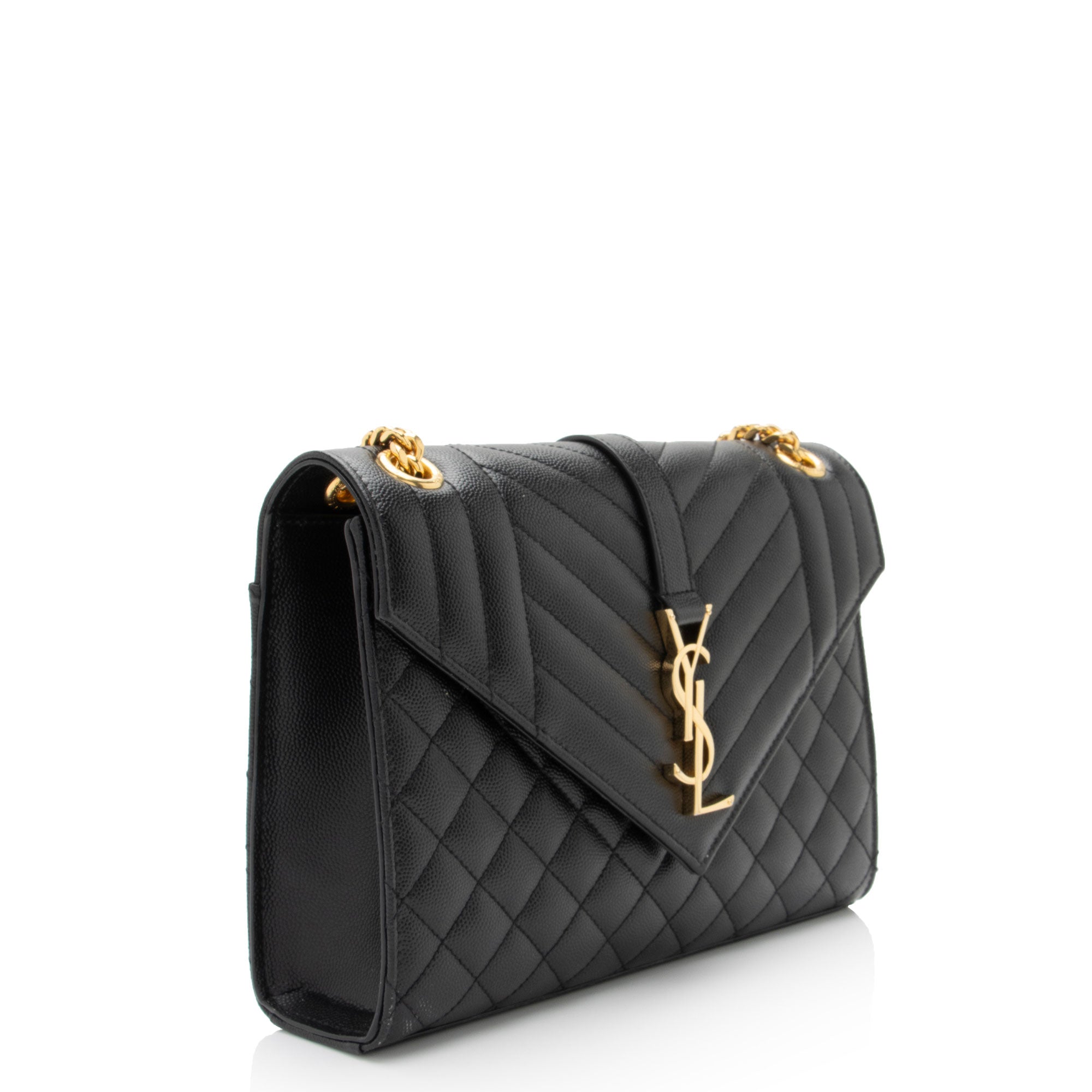 Saint Laurent Mixed Matelasse Grain de Poudre Monogram Medium Shoulder Bag (SHF-9klfDc)