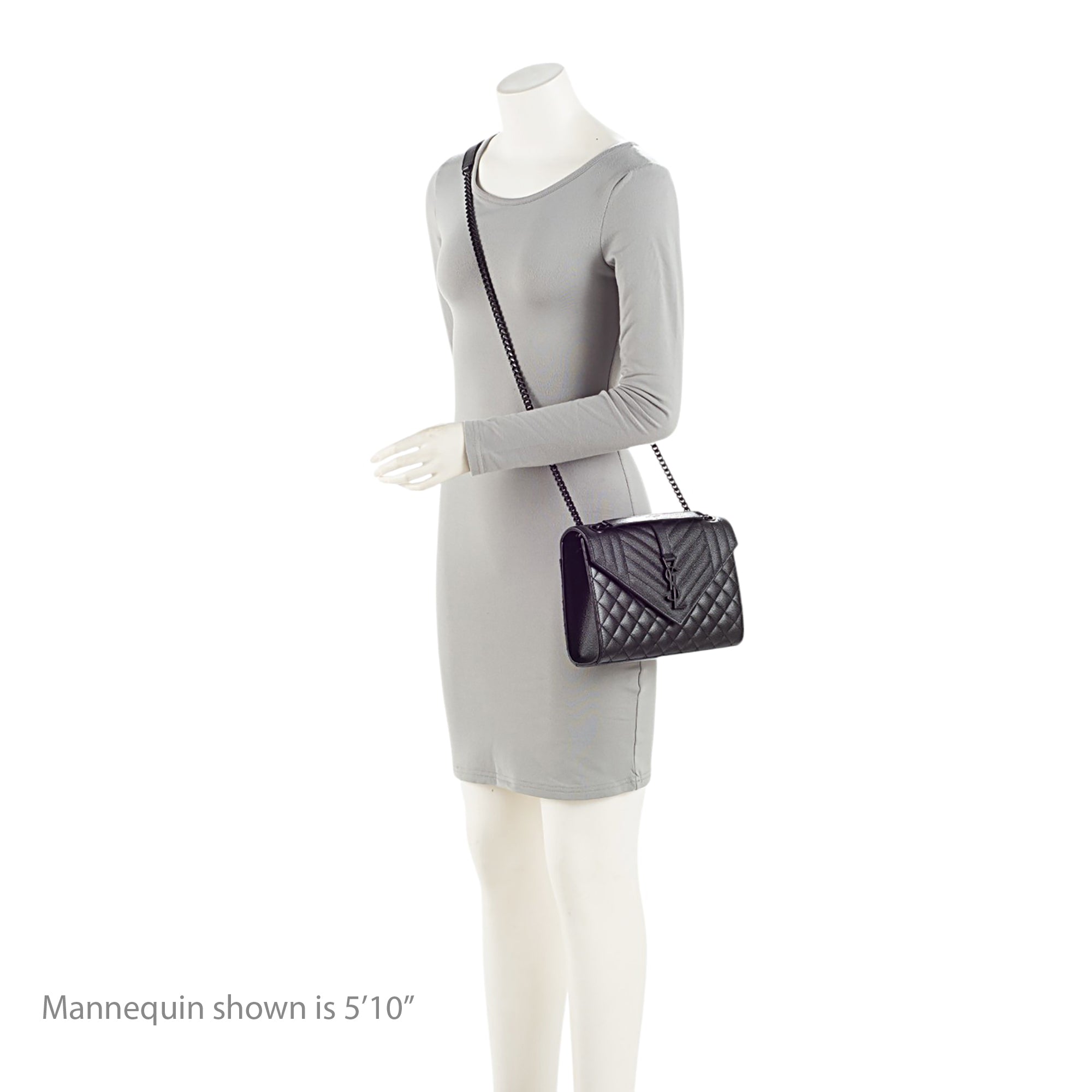 Saint Laurent Mixed Matelasse Grain de Poudre Monogram Medium Shoulder Bag (SHF-bY2Urd)