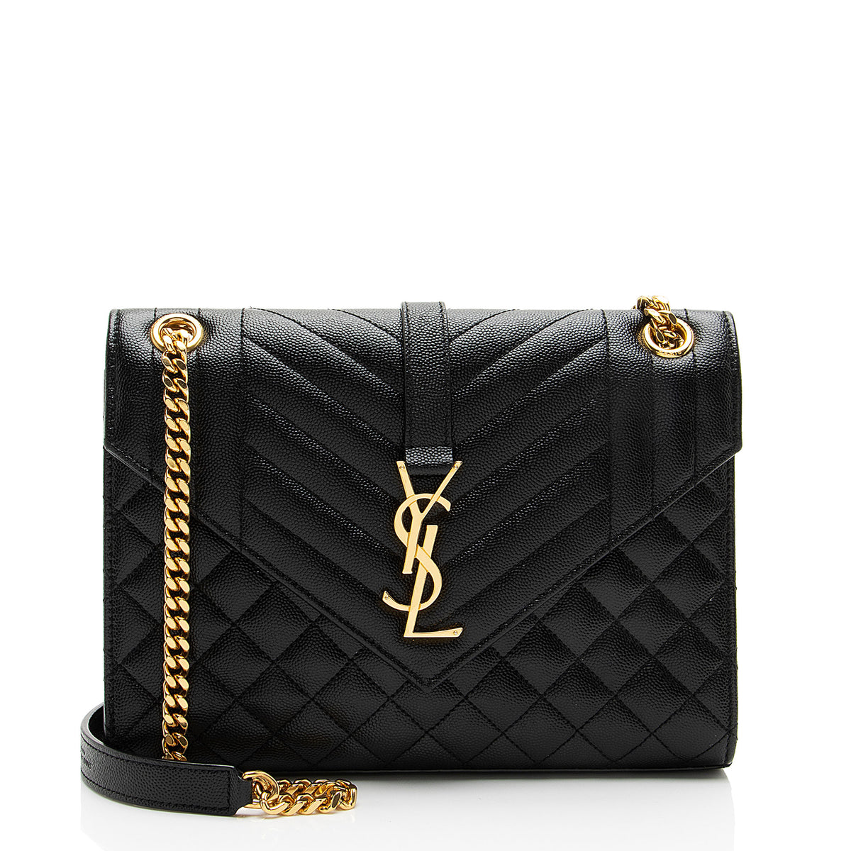 Saint Laurent Mixed Matelasse Grain de Poudre Monogram Medium Shoulder Bag