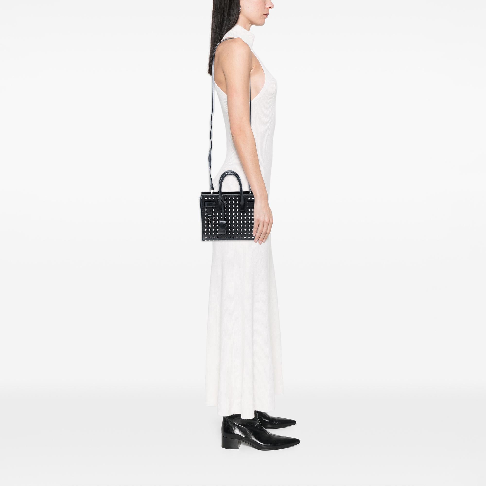 Saint Laurent Nano Grain de Poudre Studded Sac de Jour Satchel