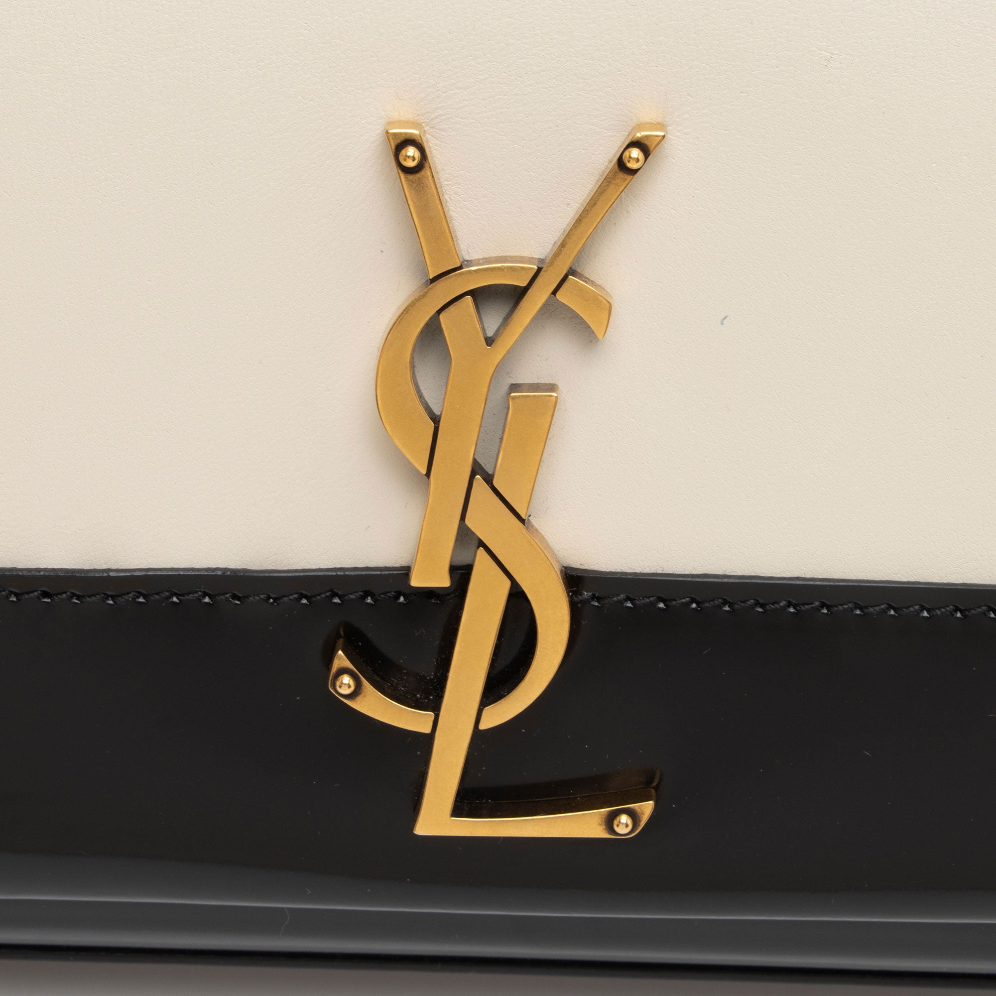 Saint Laurent Nappa Leather Bicolor Kate Small Shoulder Bag (SHF-hS0ZpJ)