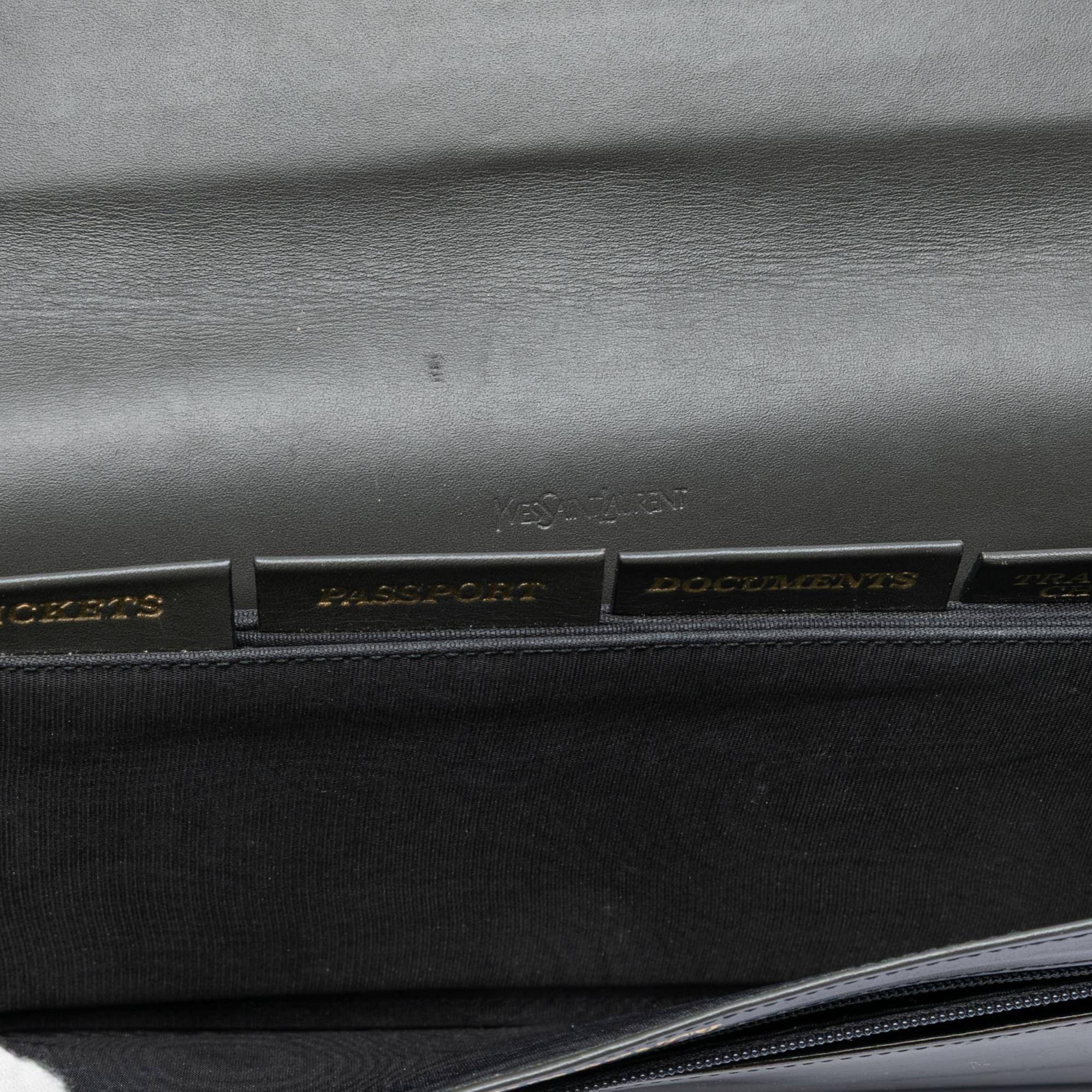 Saint Laurent Patent Chyc Ligne Travel Wallet