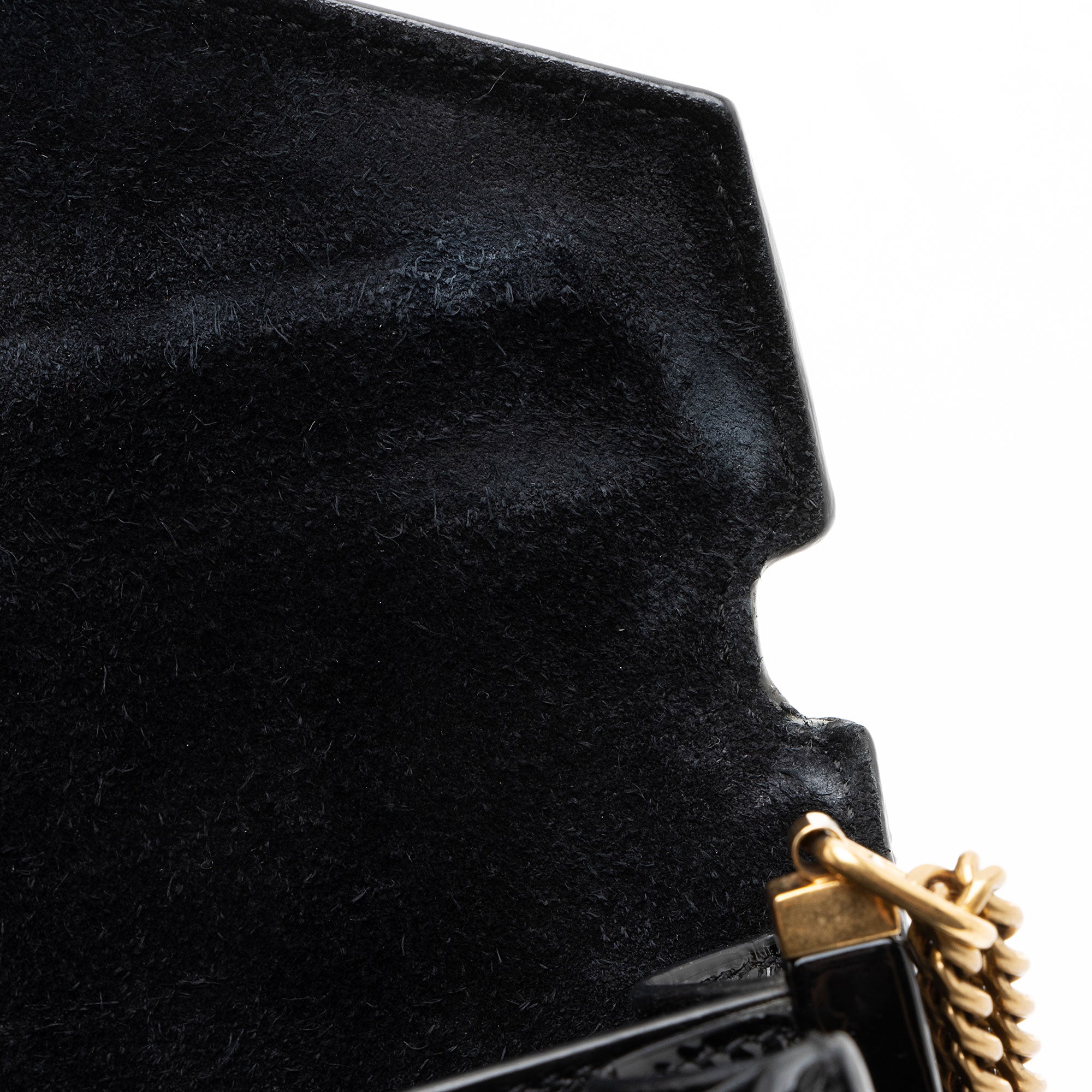 Saint Laurent Croc Embossed Patent Leather Monogram Cassandra Medium Chain Bag