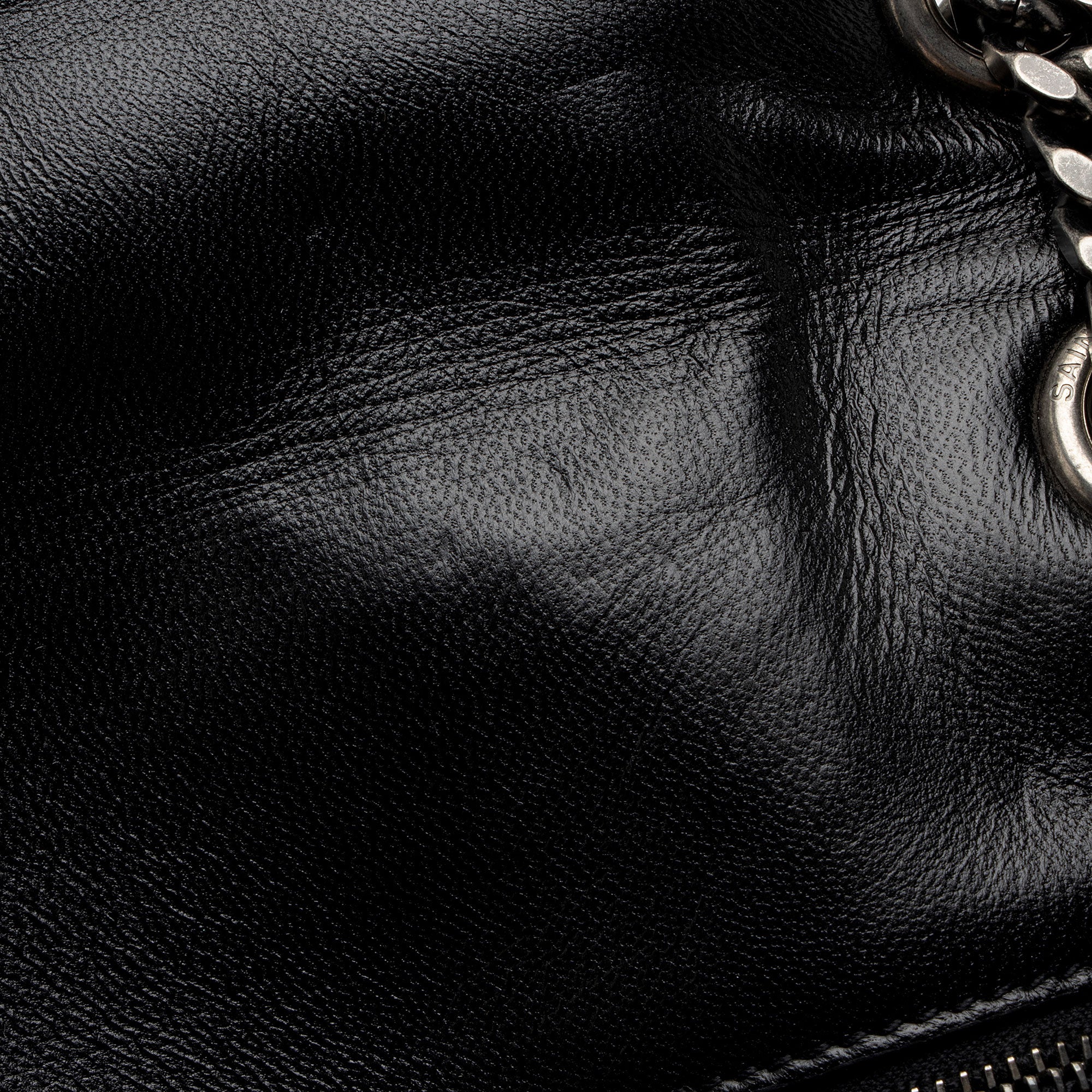 Saint Laurent Patent Croc Embossed Leather Monogram Niki Medium Shoulder Bag