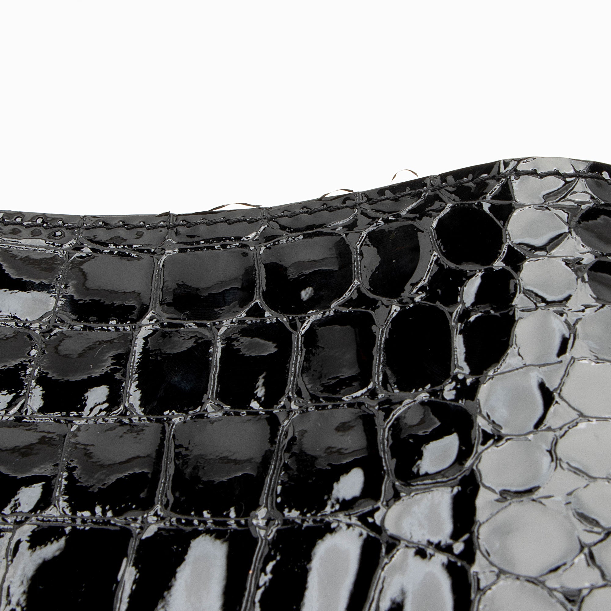 Saint Laurent Patent Croc Embossed Leather Suzanne Medium Hobo