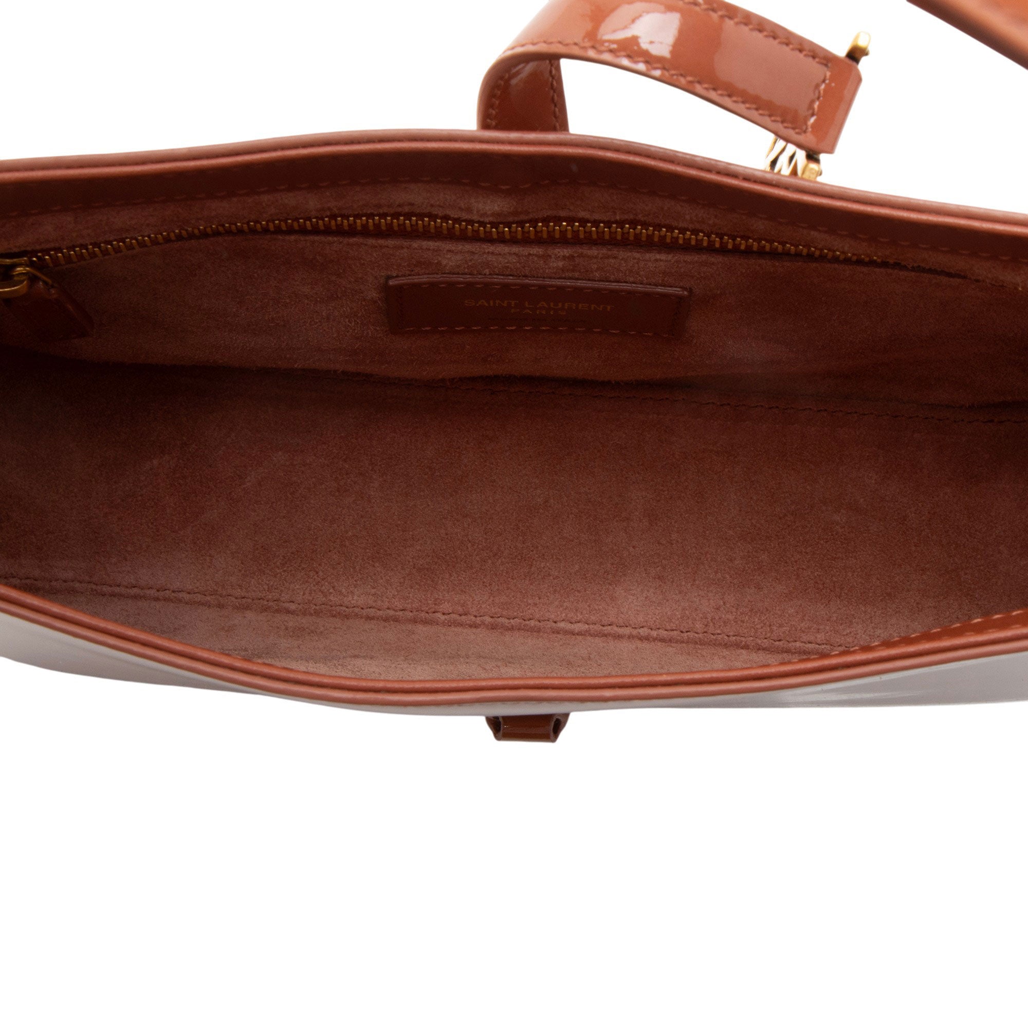 Saint Laurent Patent Leather Monogram Le 5 A 7 Hobo