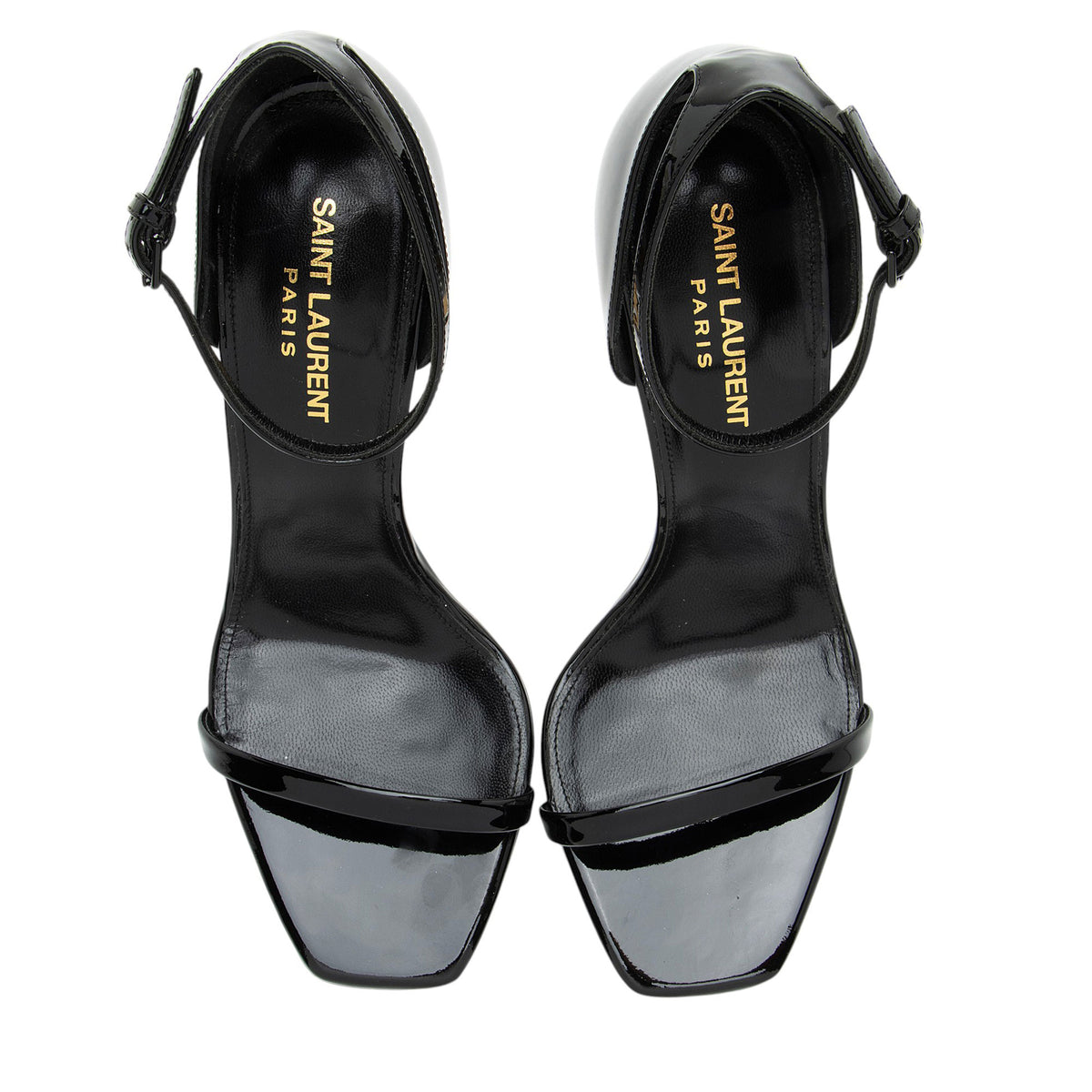 Saint Laurent Patent Leather Opyum Sandals - Size 8 / 38