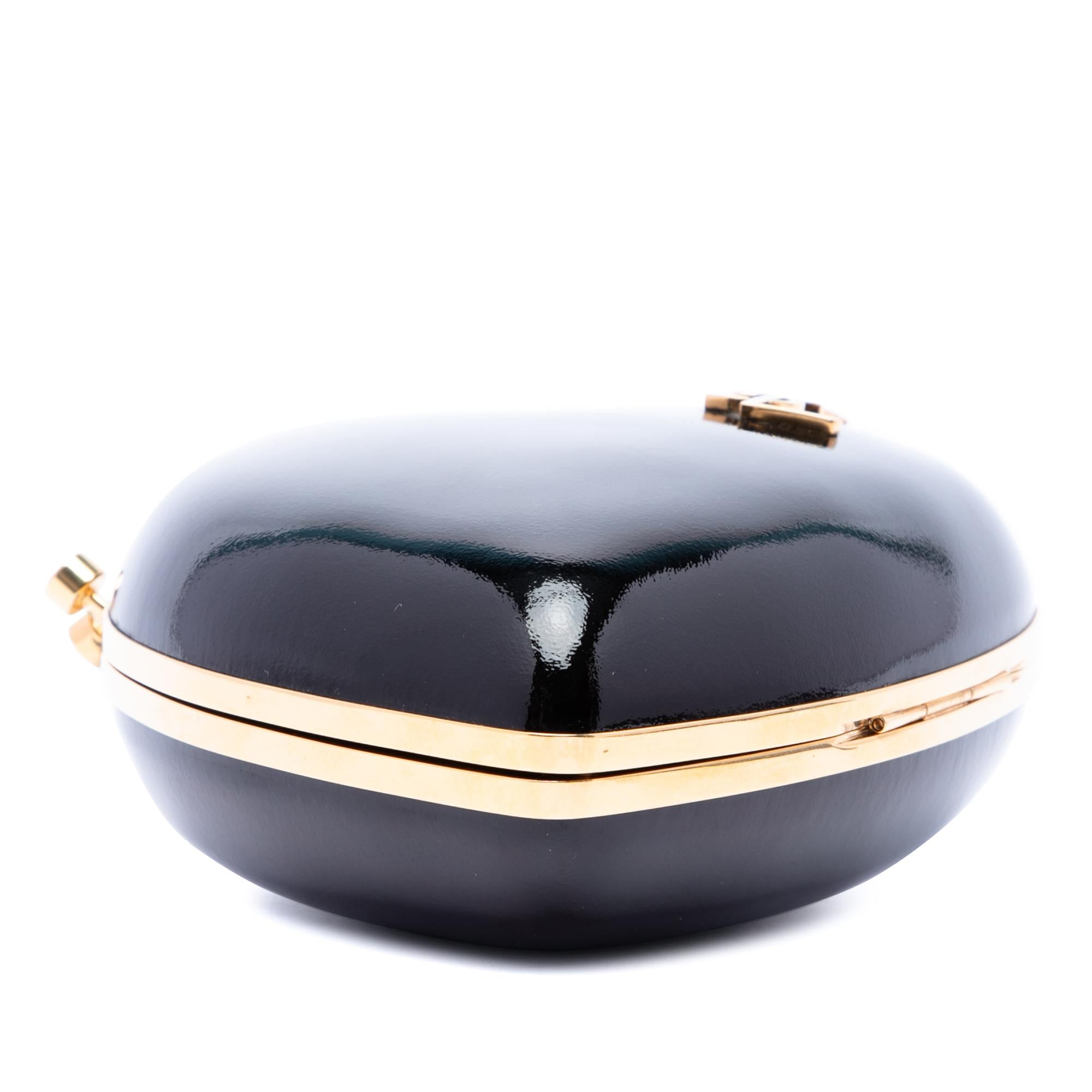 Saint Laurent Patent Love Box Chain Clutch