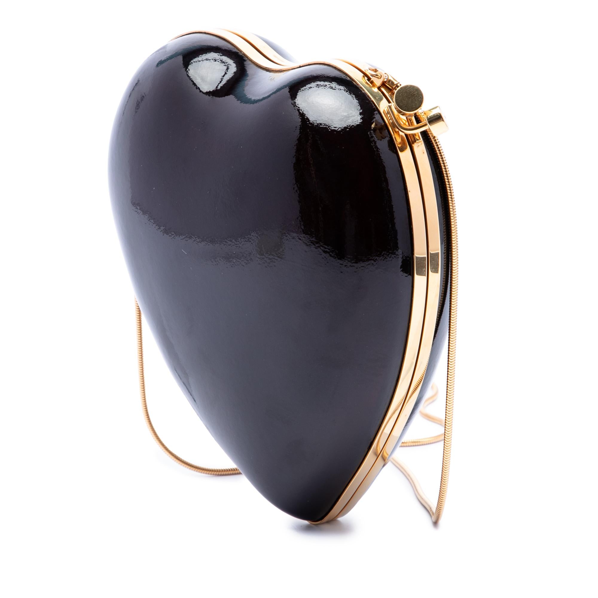 Saint Laurent Patent Love Box Chain Clutch