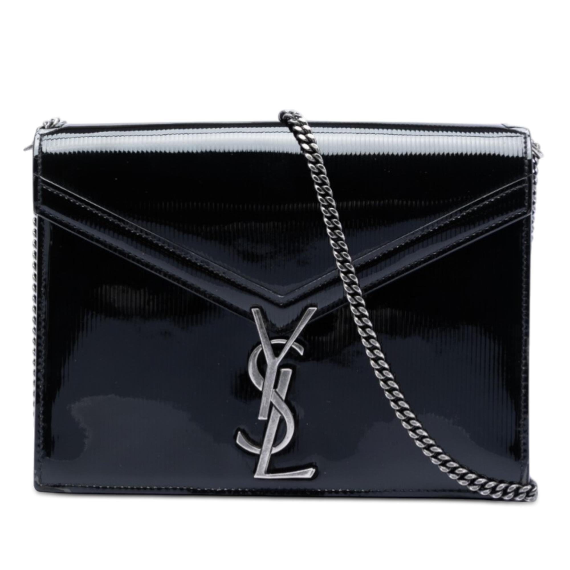 Saint Laurent Patent Monogram Cassandra Clasp Bag