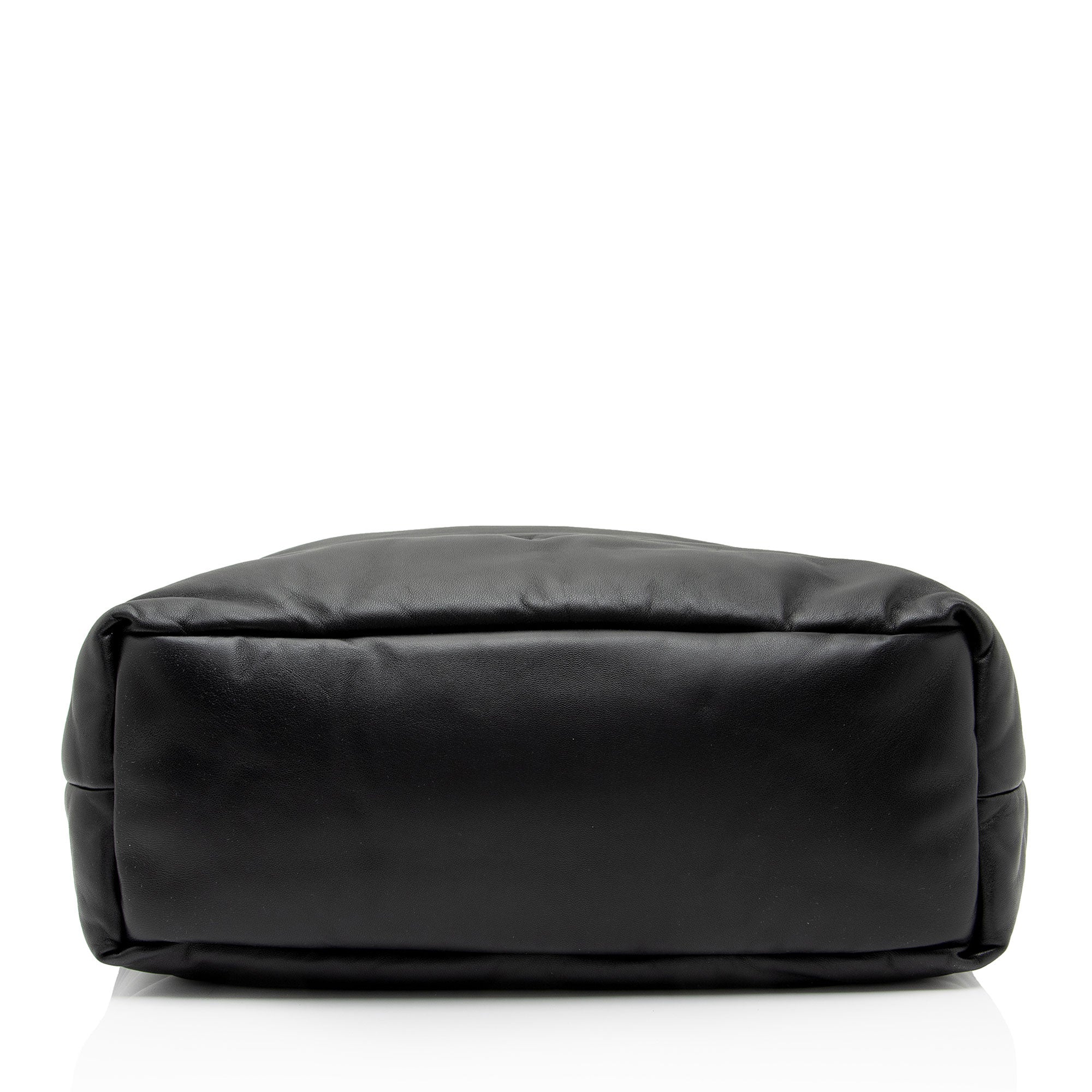 Saint Laurent Puffed Leather Logo Shopping Tote