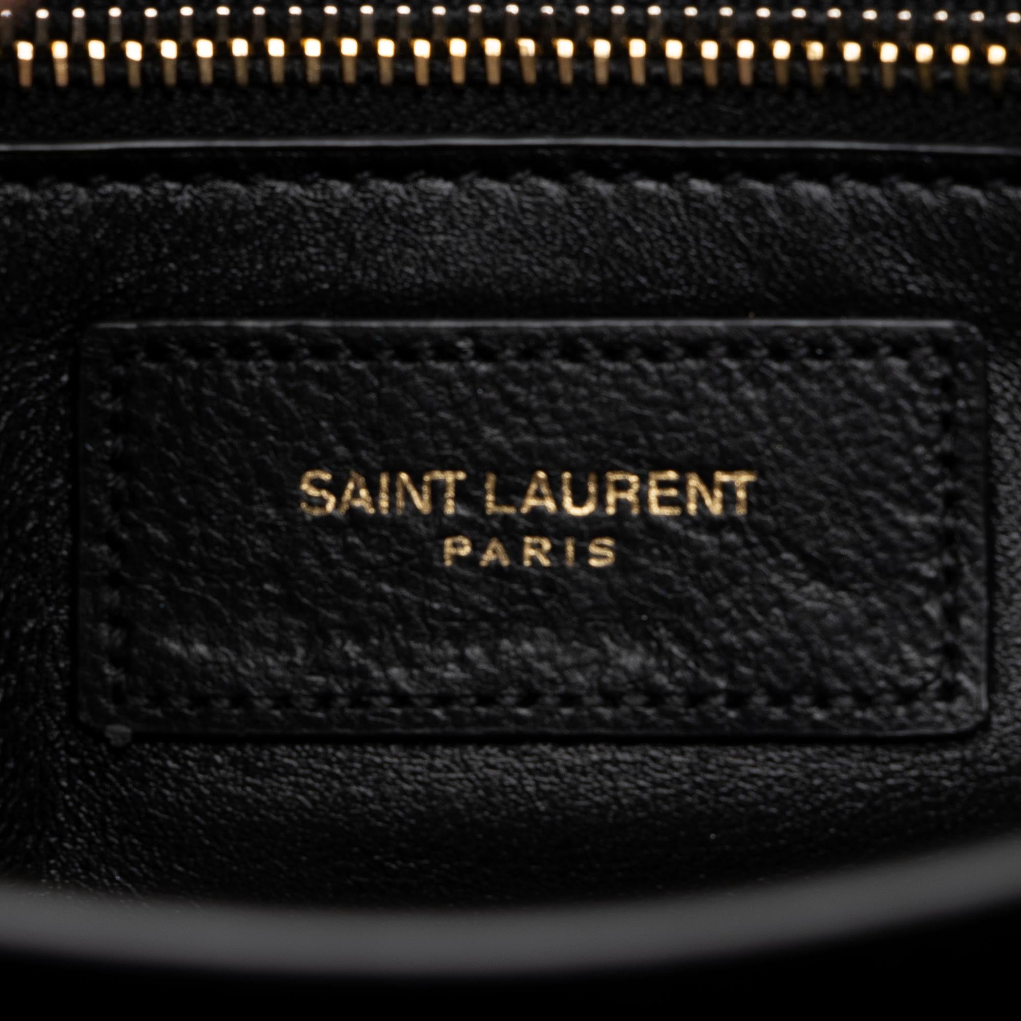 Saint Laurent Quilted Lambskin Monogram Gaby Shoulder Bag (SHF-23711)