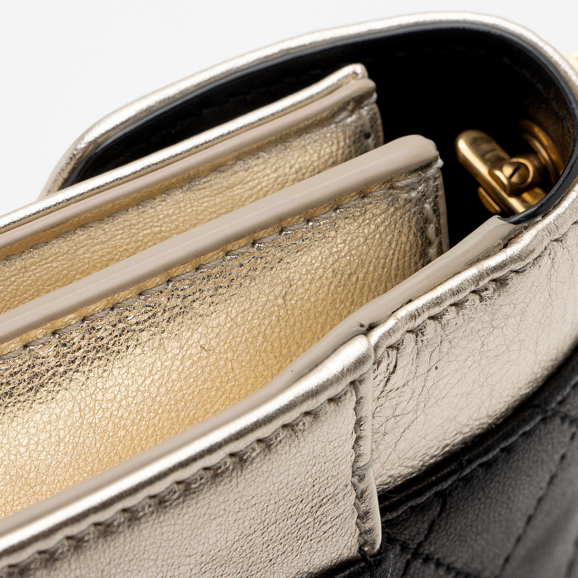Saint Laurent Quilted Lambskin Monogram Gaby Shoulder Bag