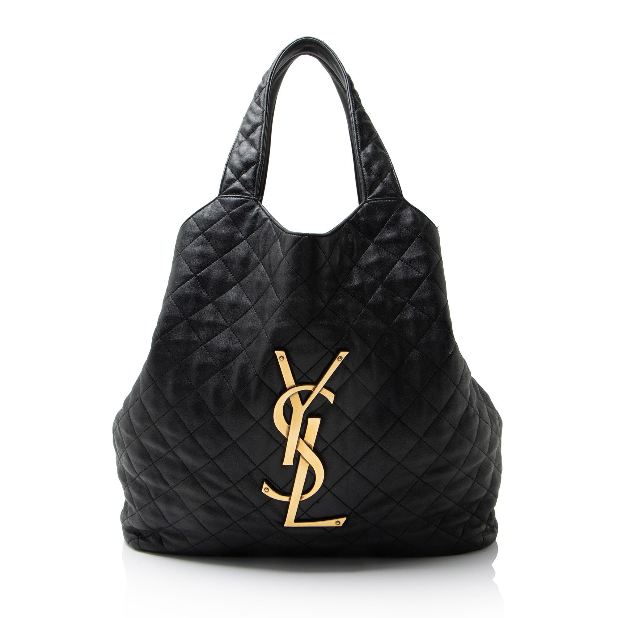 Saint Laurent Quilted Lambskin Monogram Icare Maxi Shopping Tote