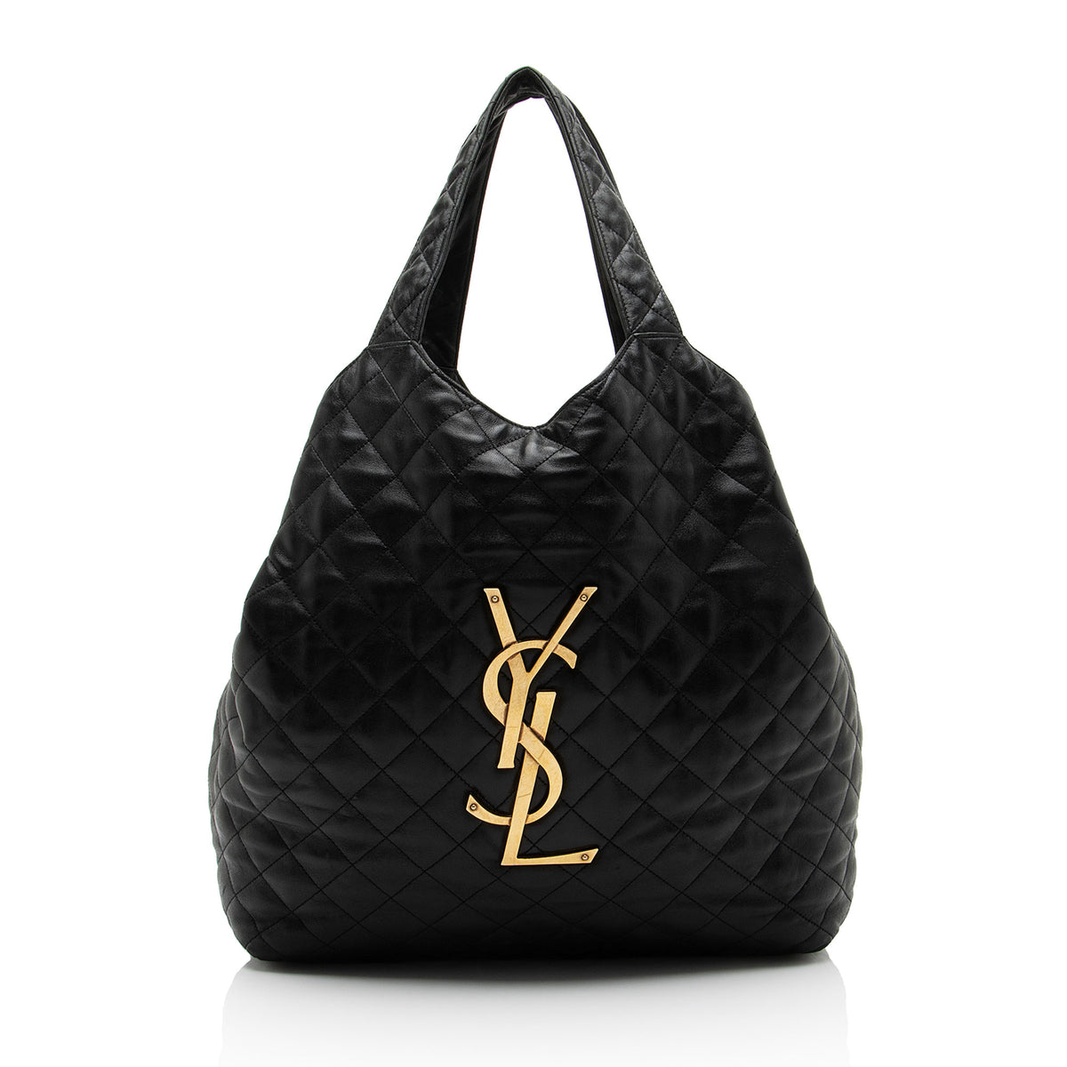 Saint Laurent Quilted Lambskin Monogram Icare Maxi Shopping Tote