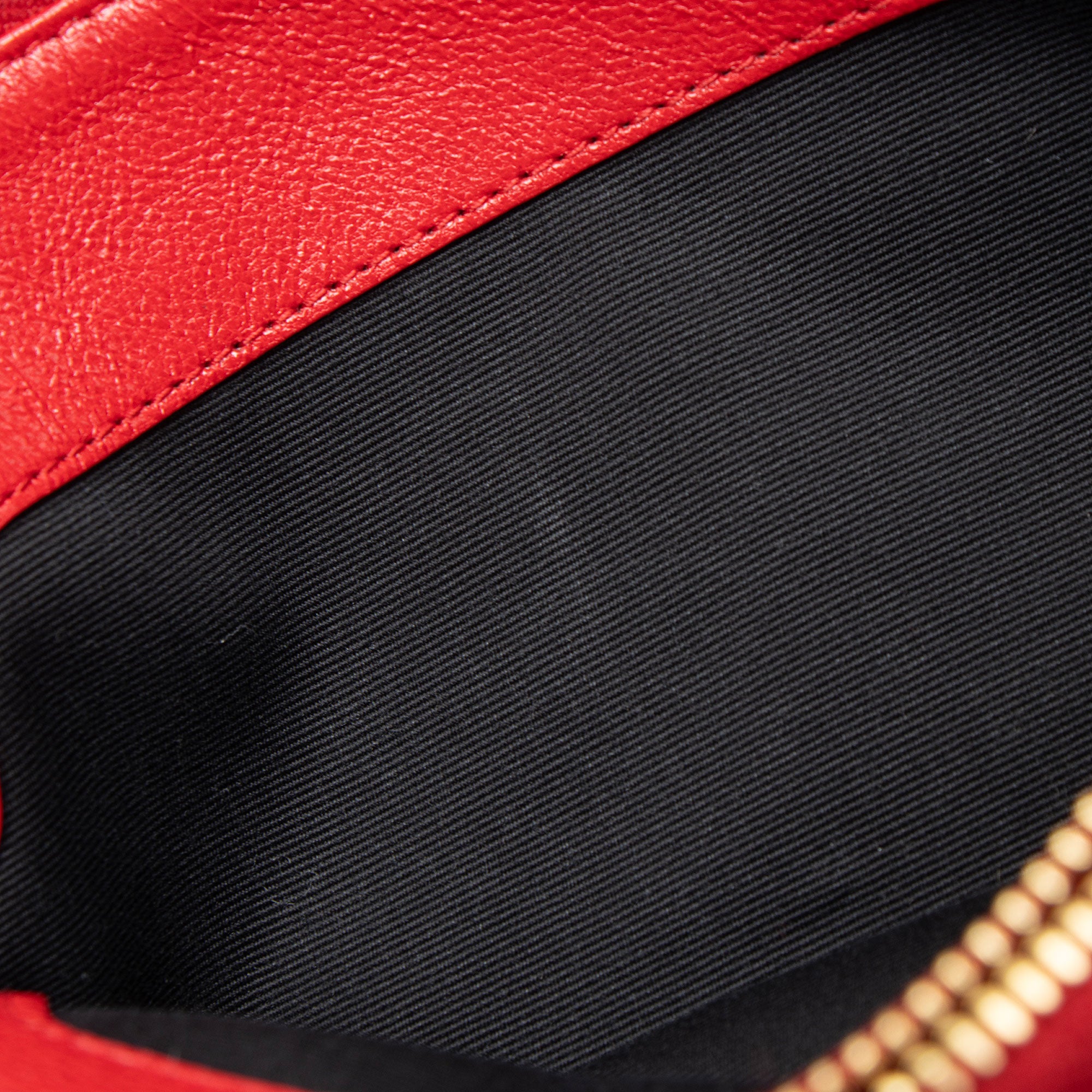 Saint Laurent Quilted Leather Monogram Becky Mini Double Zip Pouch