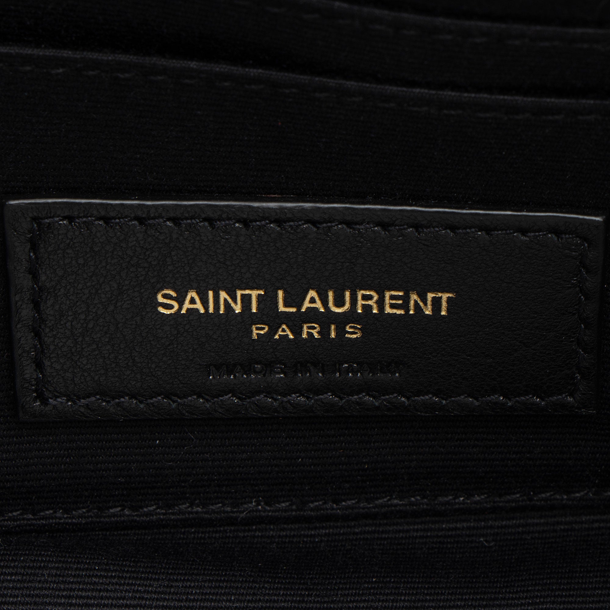 Saint Laurent Quilted Leather Monogram Becky Mini Double Zip Pouch