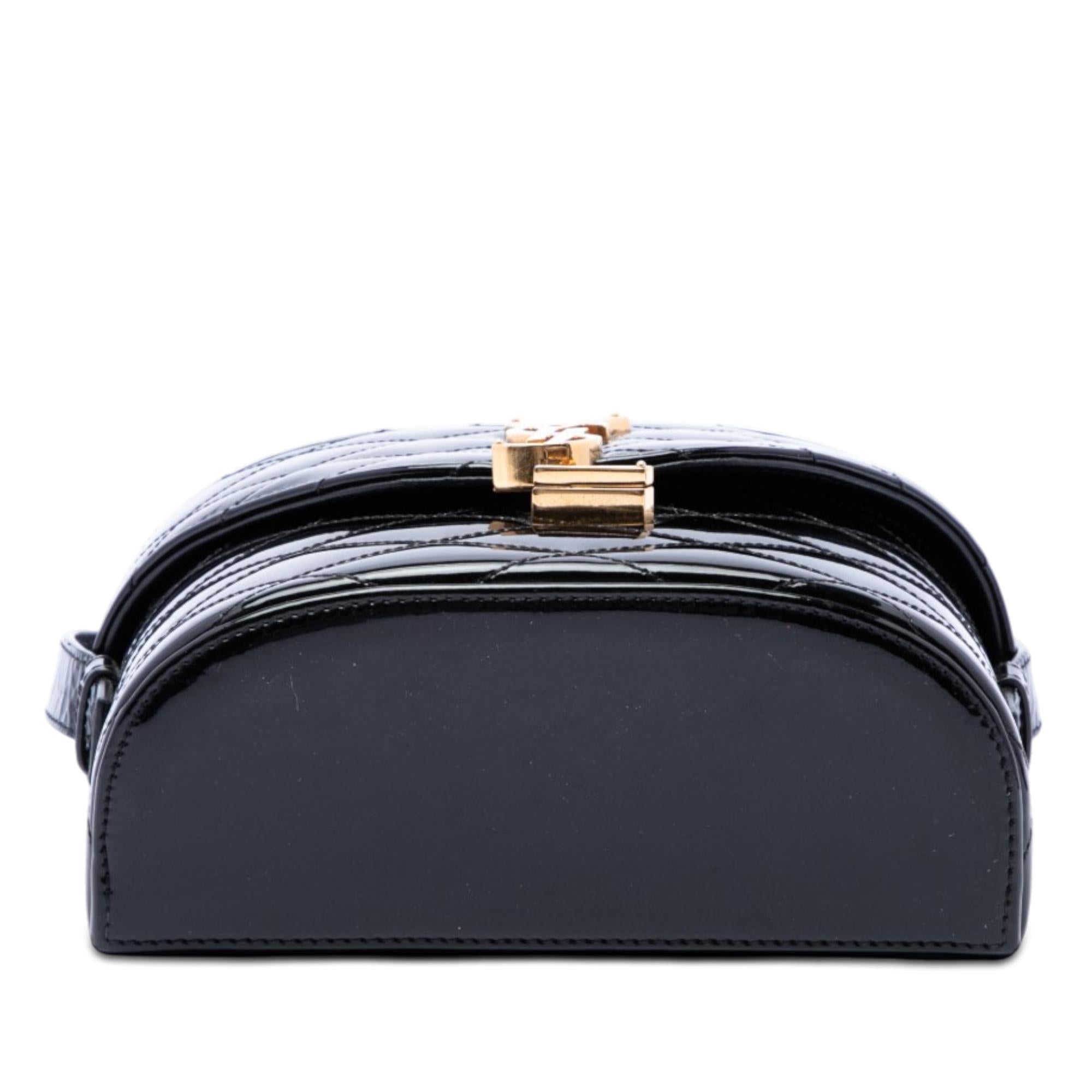 Saint Laurent Quilted Patent Monogram June Box Crossbody