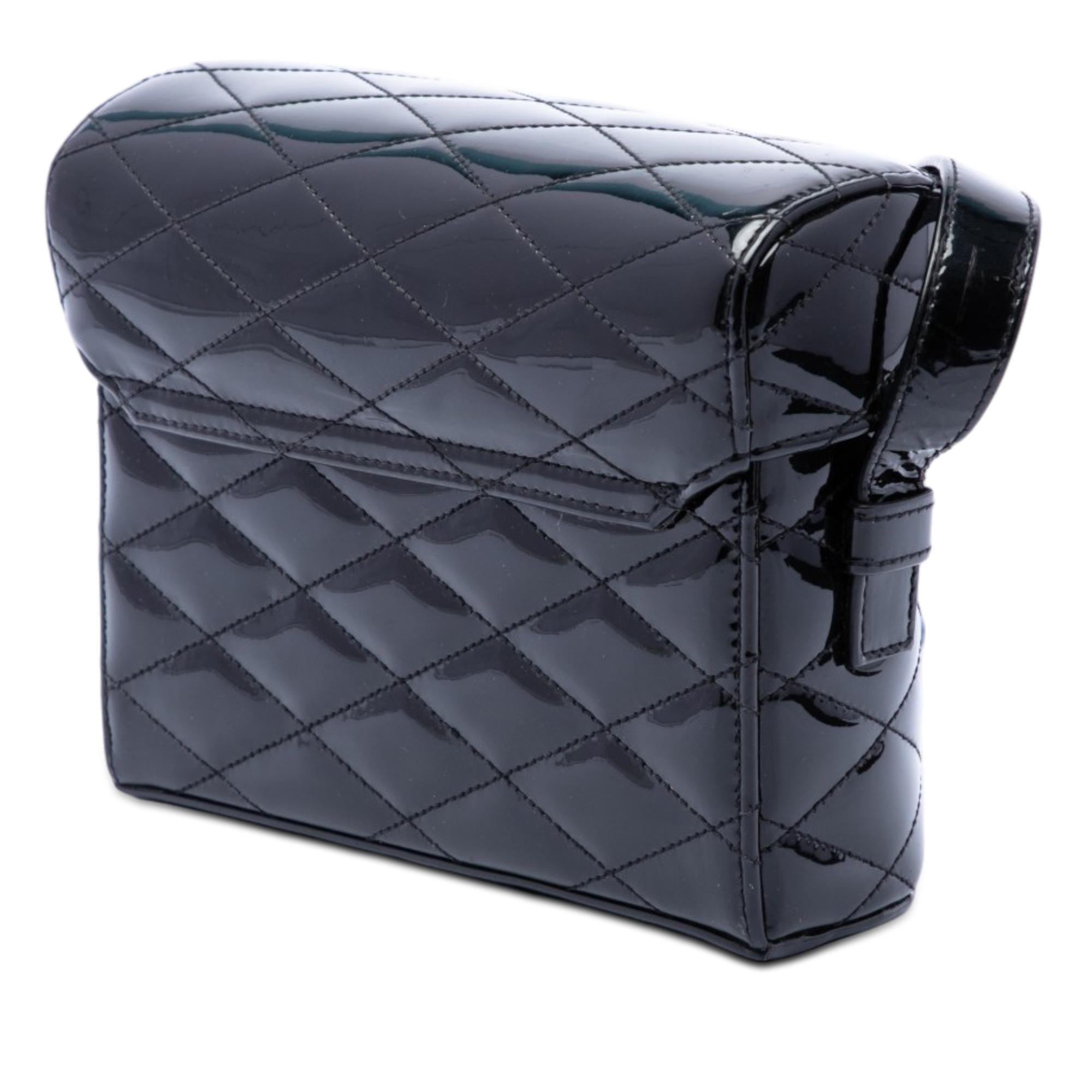 Saint Laurent Quilted Patent Monogram June Box Crossbody