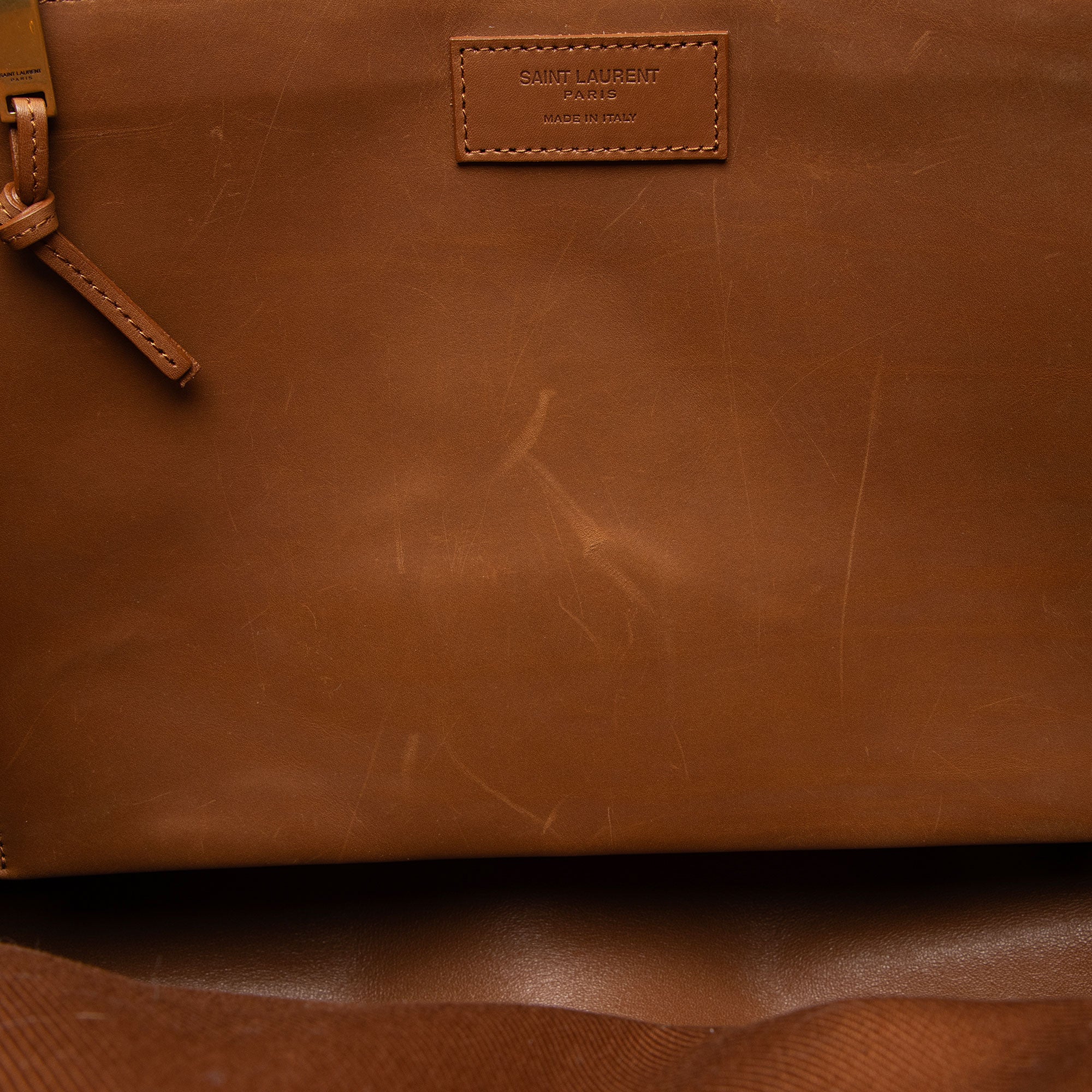 Saint Laurent Raffia Calfskin Rive Gauche Large Tote