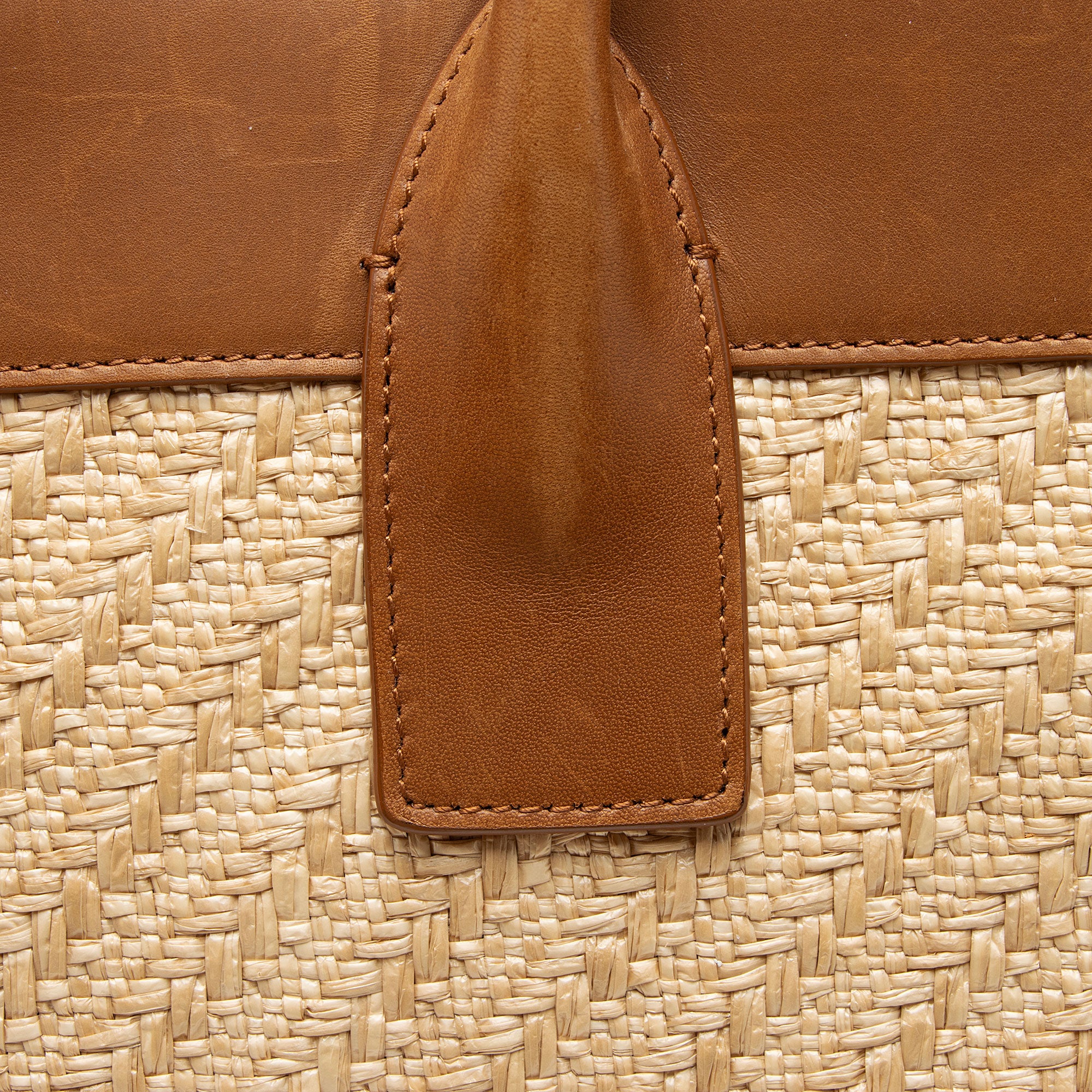 Saint Laurent Raffia Calfskin Rive Gauche Large Tote
