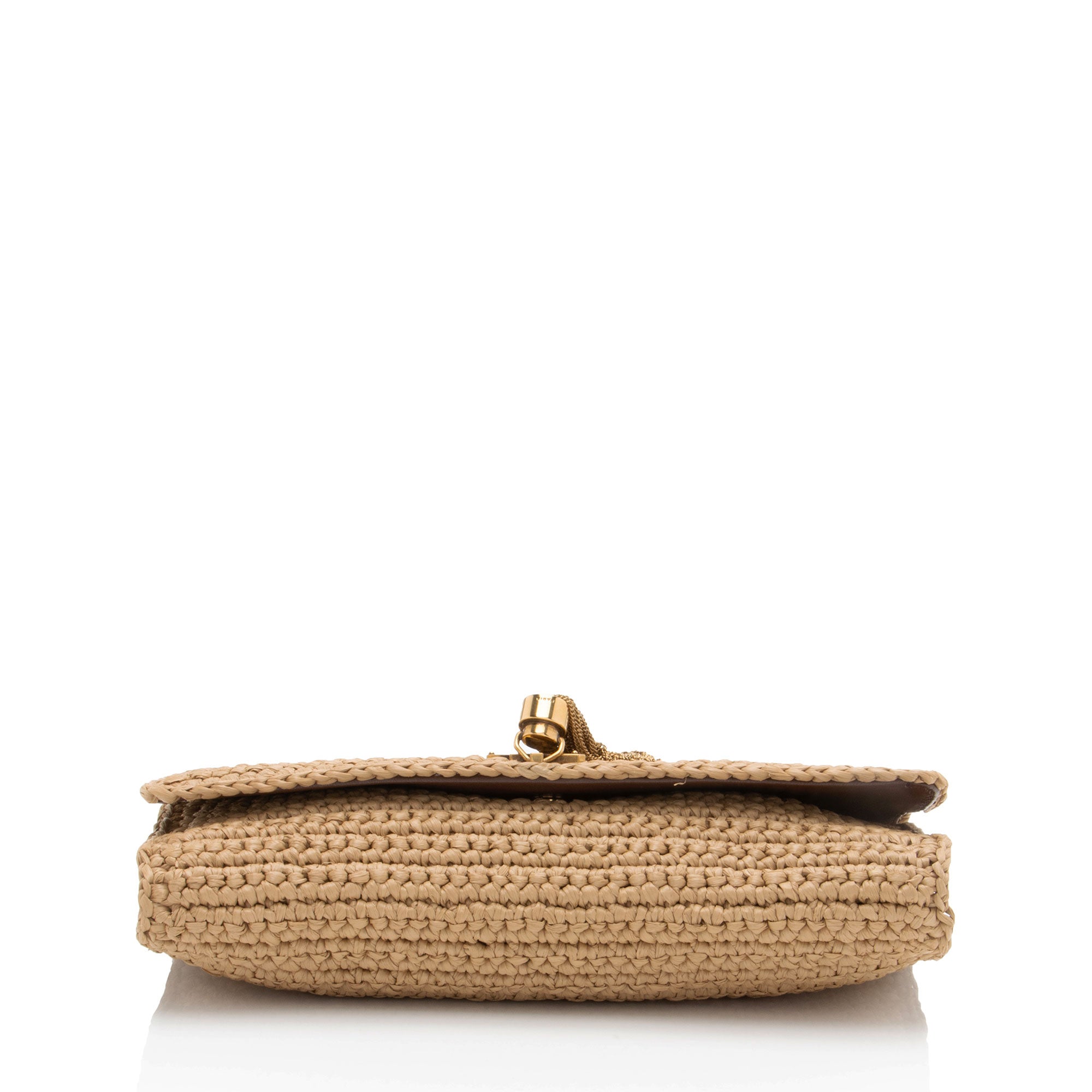 Saint Laurent Raffia Kate 99 Tassel Shoulder Bag