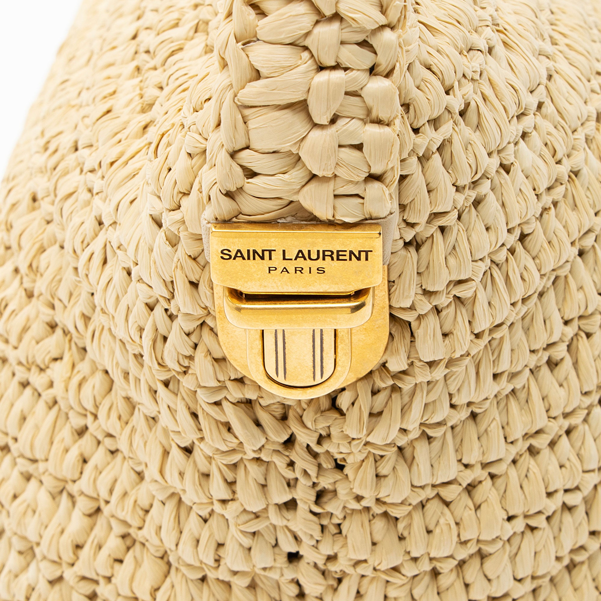 Saint Laurent Raffia Le Tuc Shoulder Bag