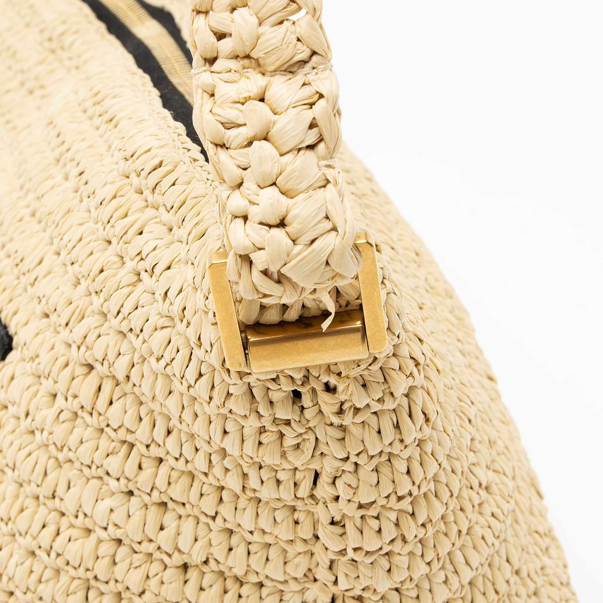 Saint Laurent Raffia Le Tuc Shoulder Bag