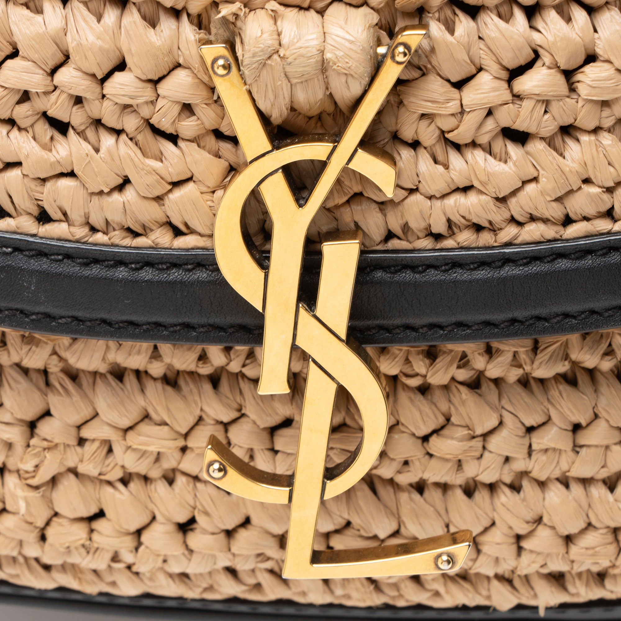 Saint Laurent Raffia Leather Kaia Medium Shoulder Bag