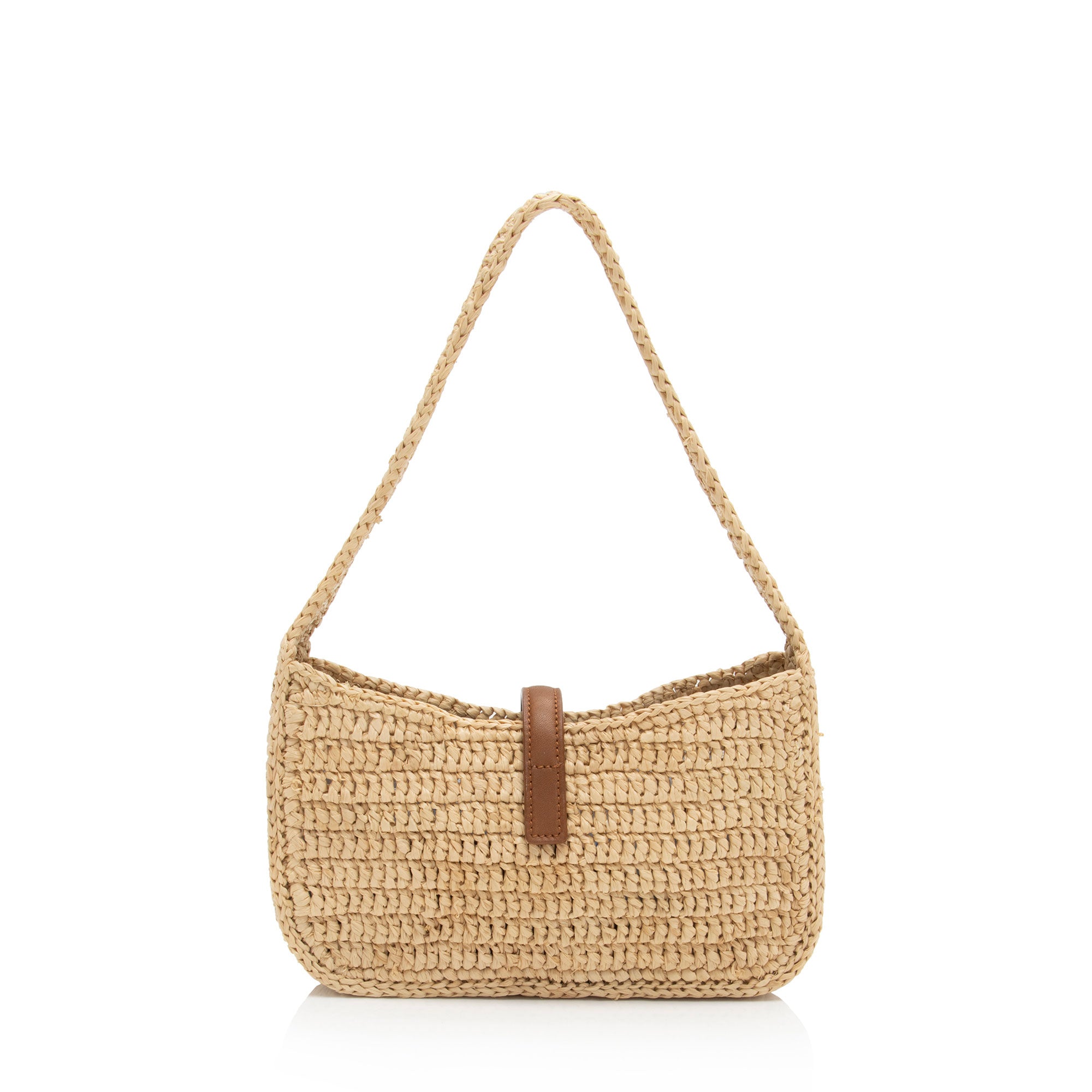Saint Laurent Raffia Monogram Le 5 A 7 Mini Hobo (SHF-jfWkf8)