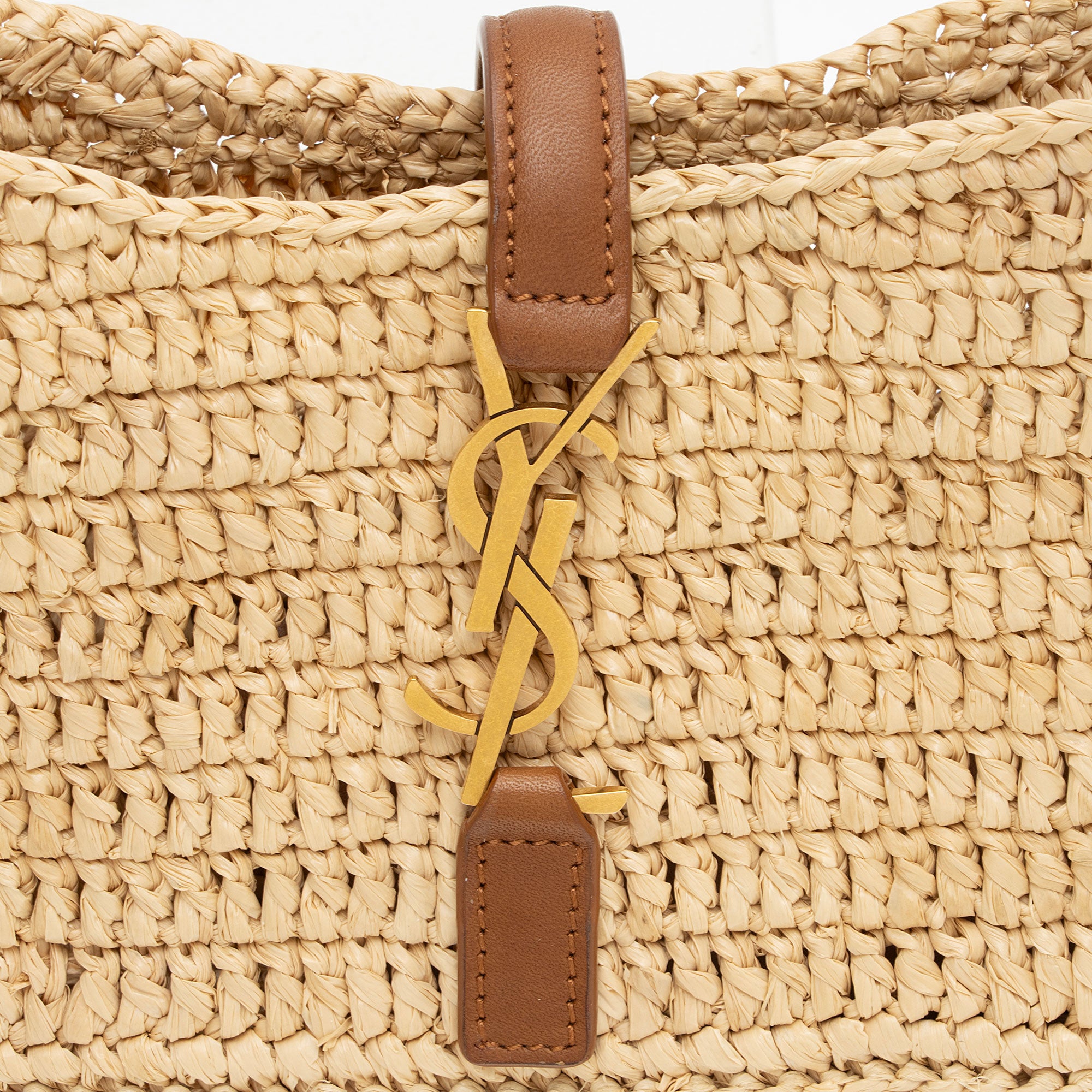 Saint Laurent Raffia Monogram Le 5 A 7 Mini Hobo (SHF-jfWkf8)