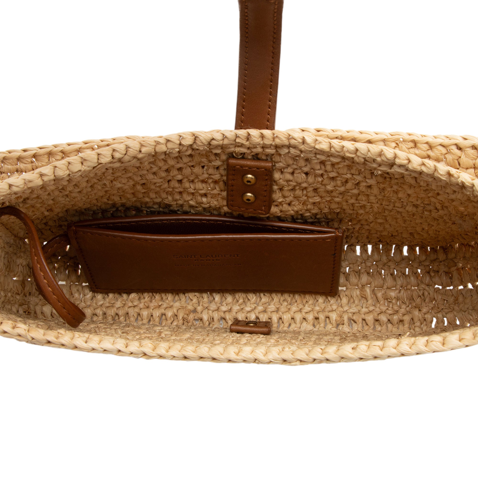 Saint Laurent Raffia Monogram Le 5 A 7 Mini Hobo (SHF-jfWkf8)