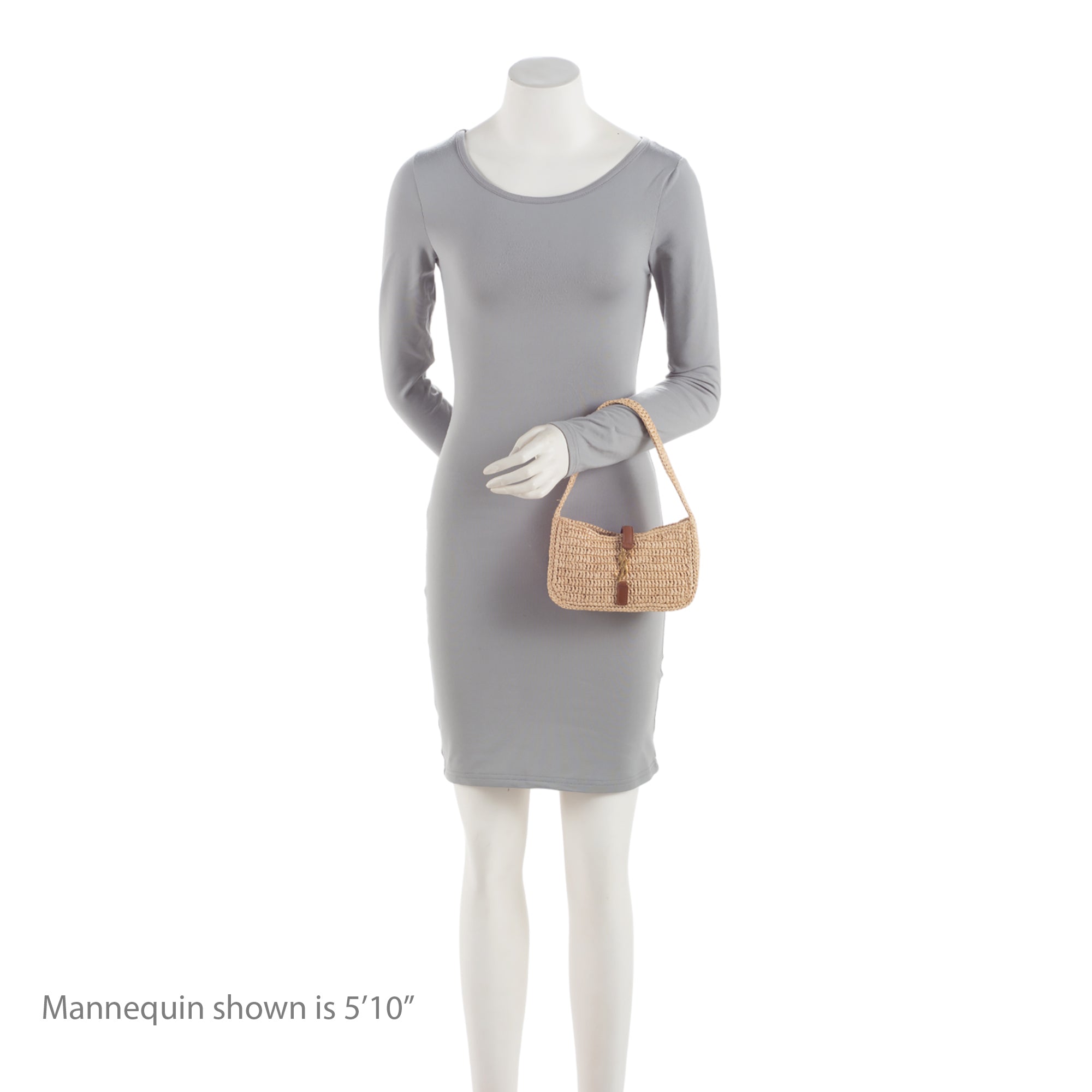 Saint Laurent Raffia Monogram Le 5 A 7 Mini Hobo (SHF-jfWkf8)