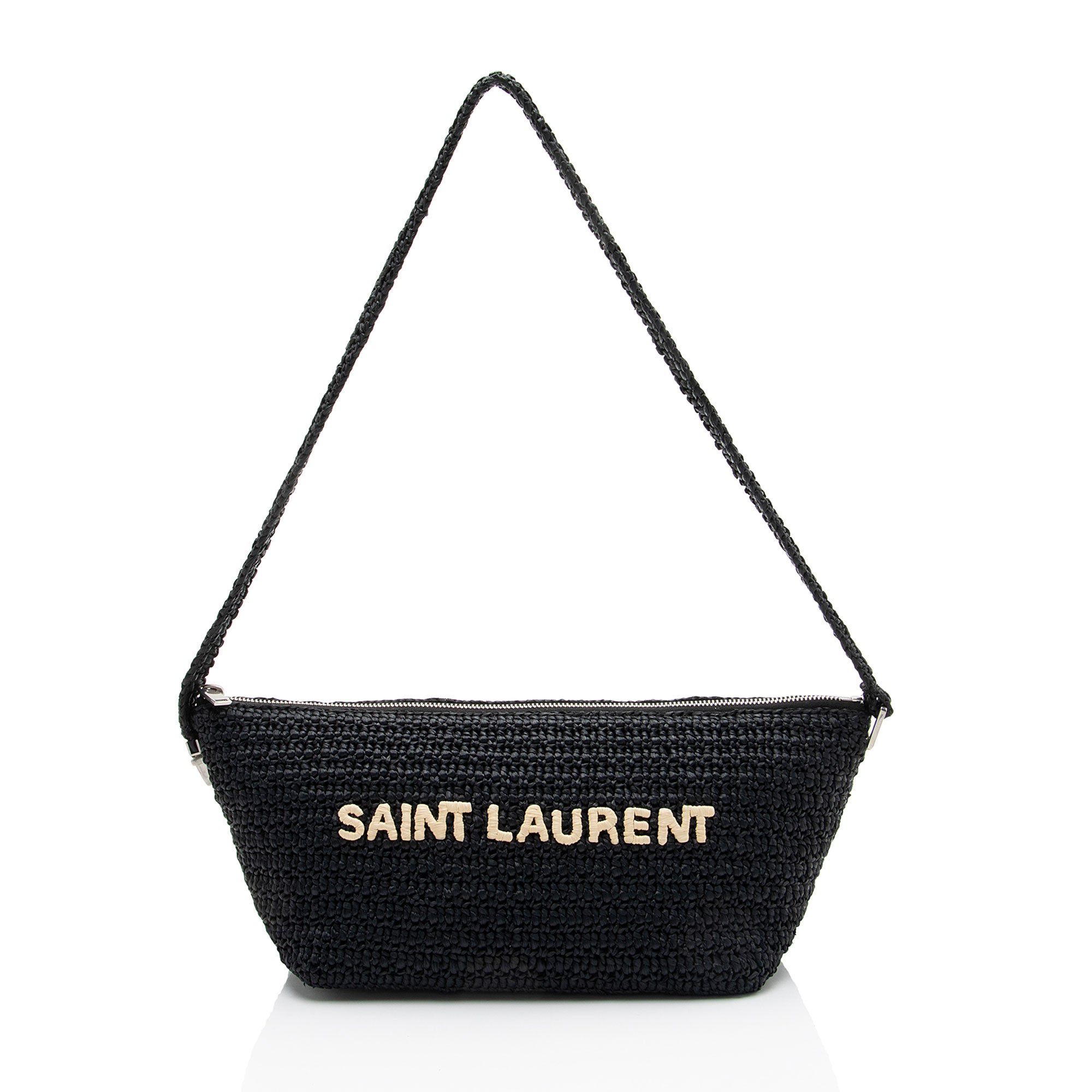 Saint Laurent Raffia Le Tuc Shoulder Bag