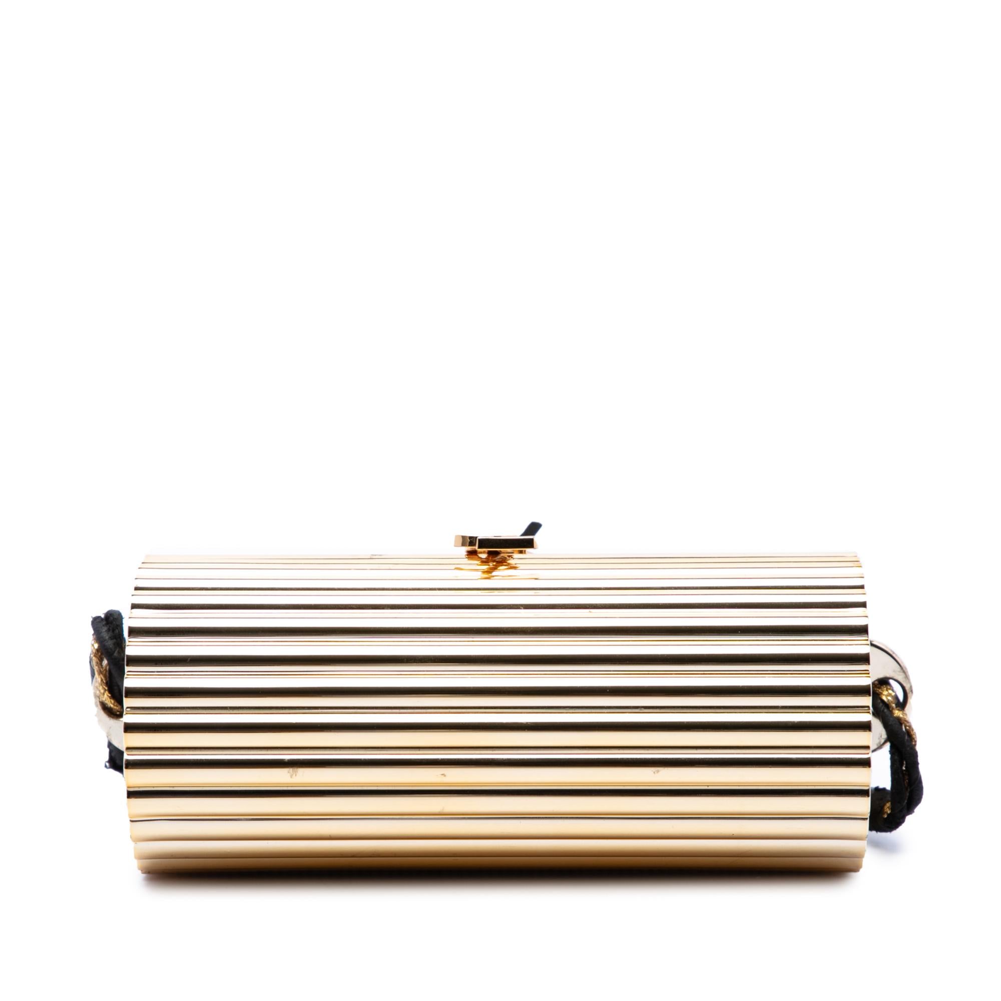 Saint Laurent Ribbed Acrylic and Lambskin Fringe Monogram Opium Box Bag