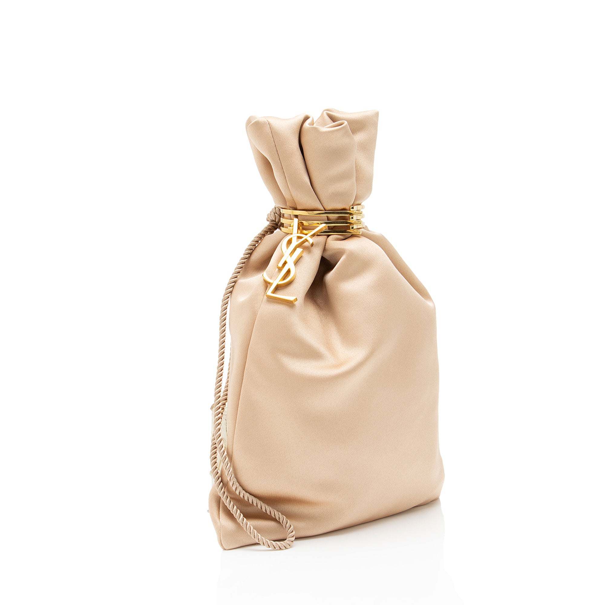 Saint Laurent Satin Logo Evening Pouch