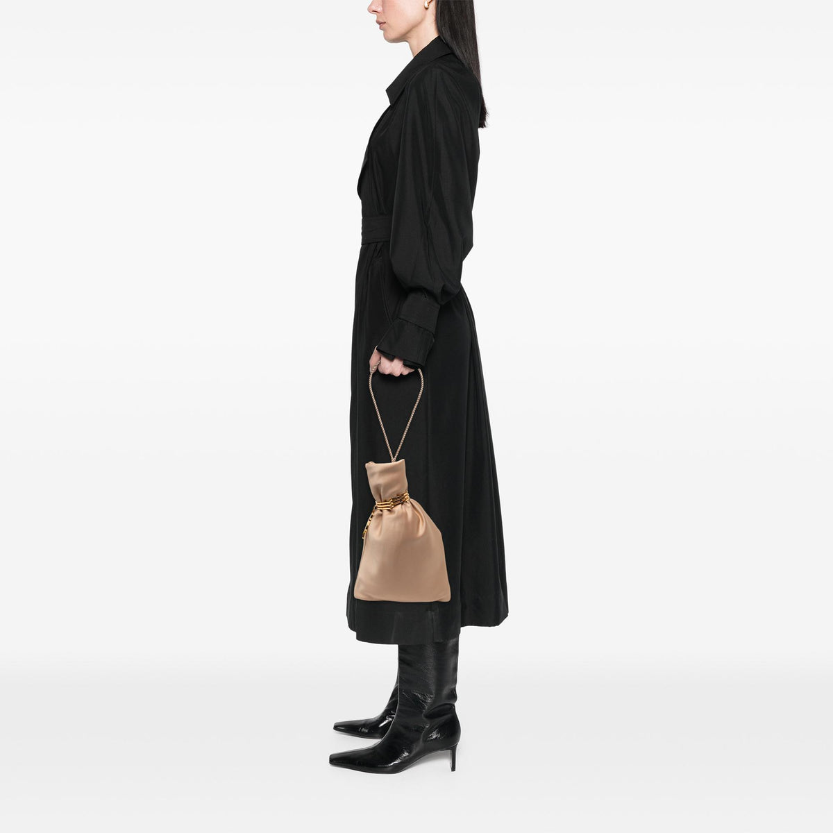 Saint Laurent Satin Monogram Evening Pouch