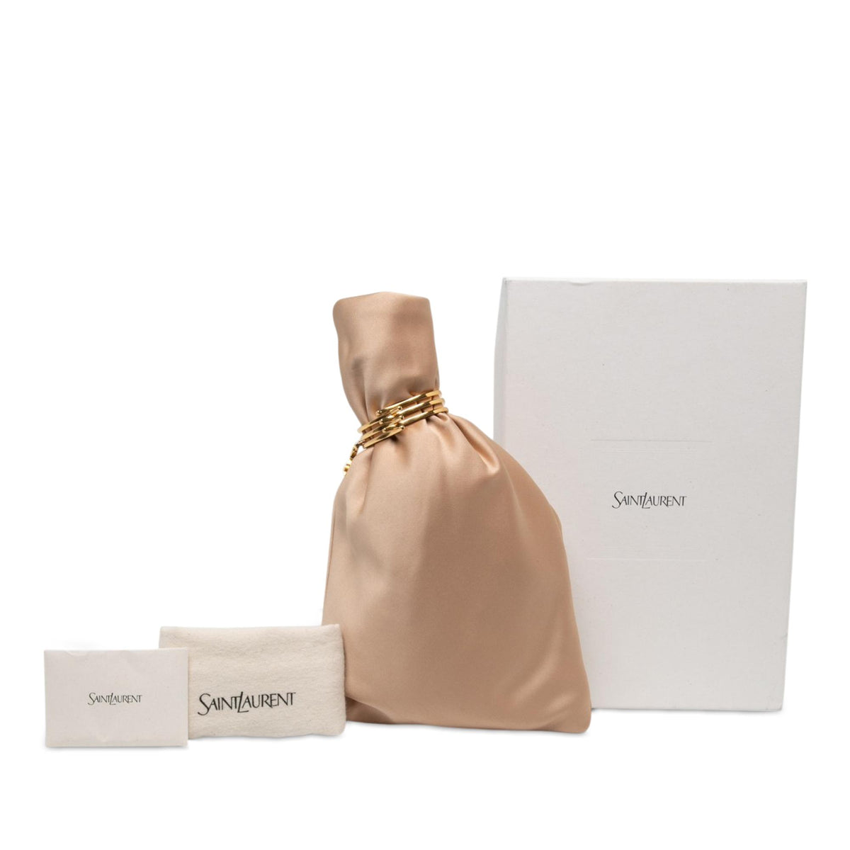 Saint Laurent Satin Monogram Evening Pouch