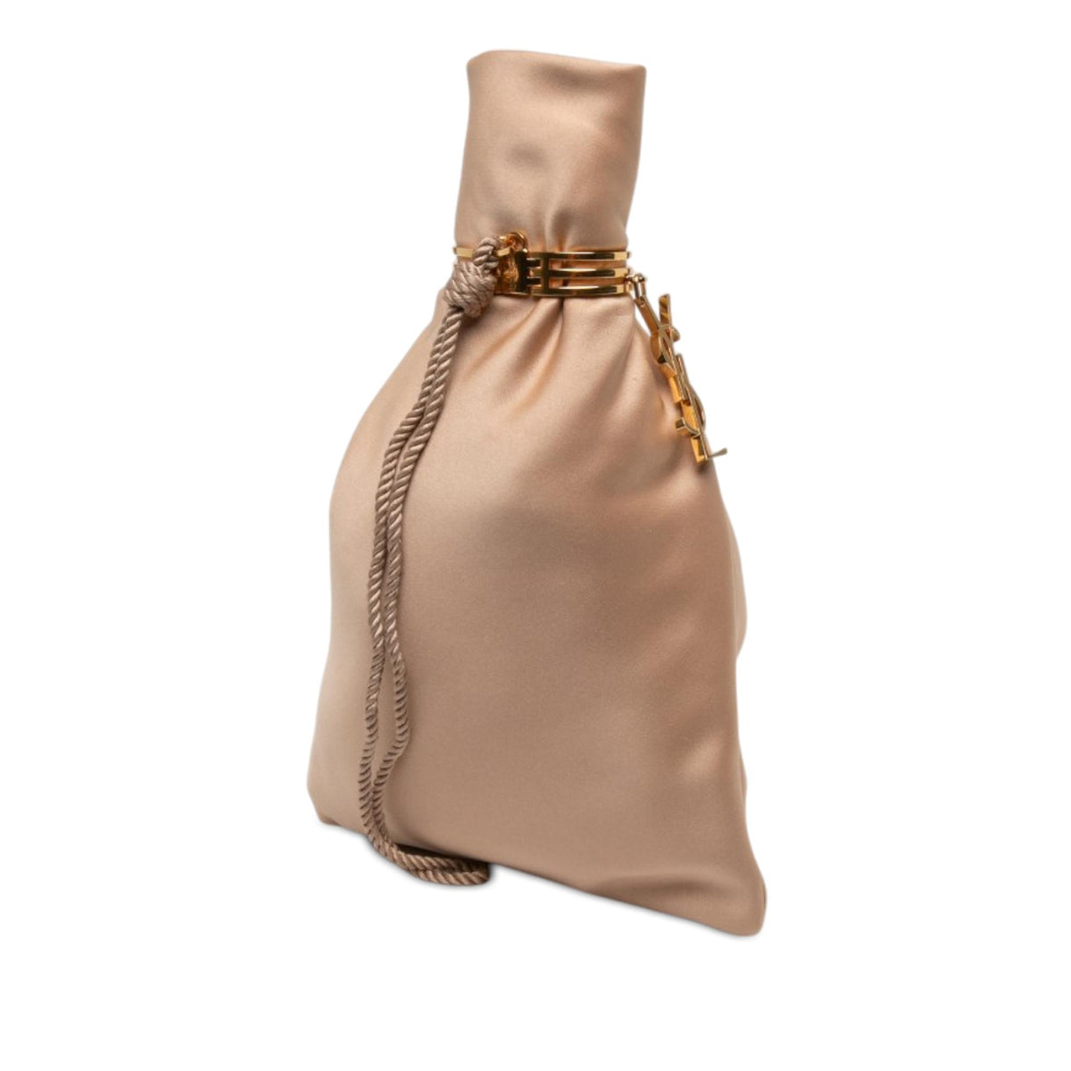 Saint Laurent Satin Monogram Evening Pouch
