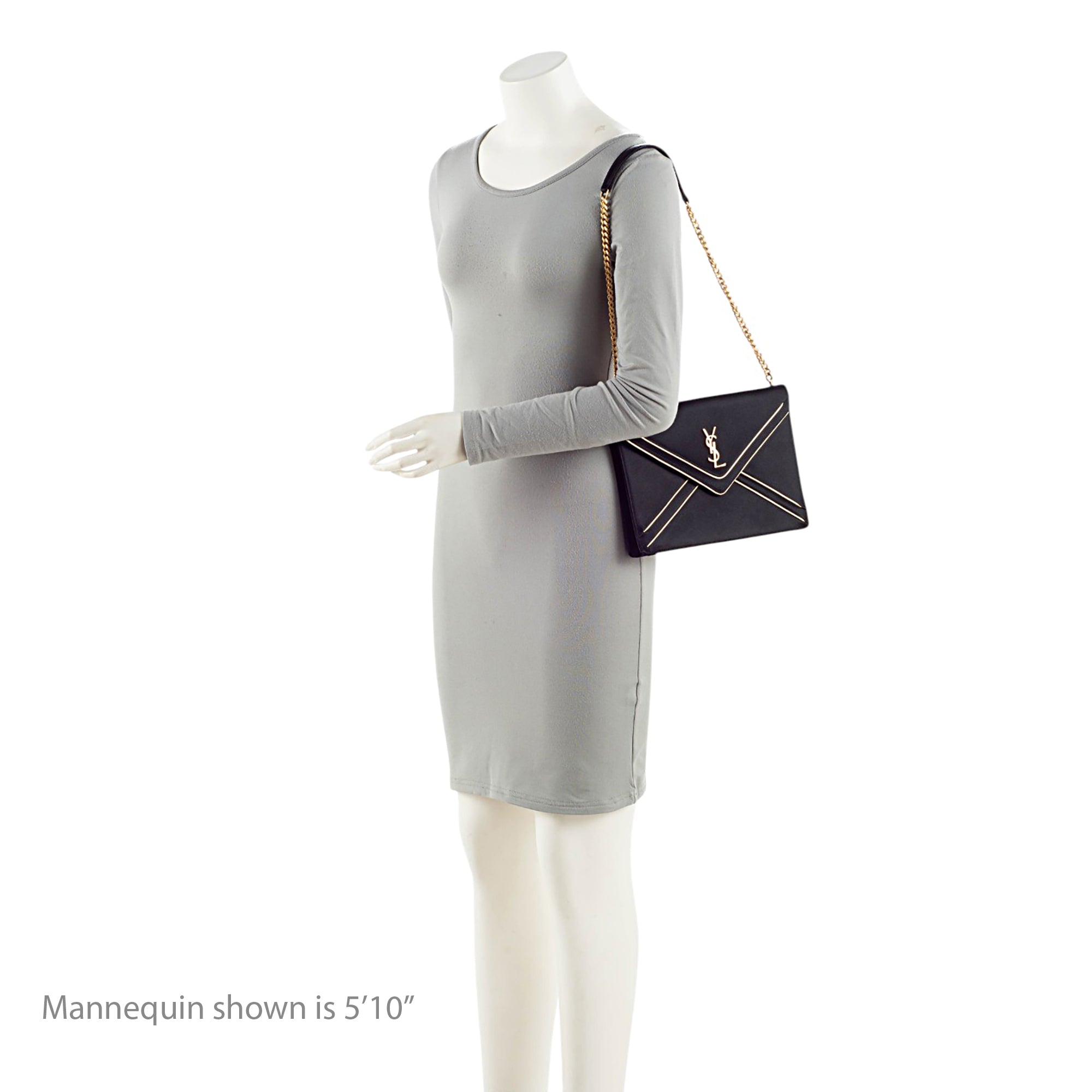 Saint Laurent Satin Monogram Gaby Chain Envelope Bag